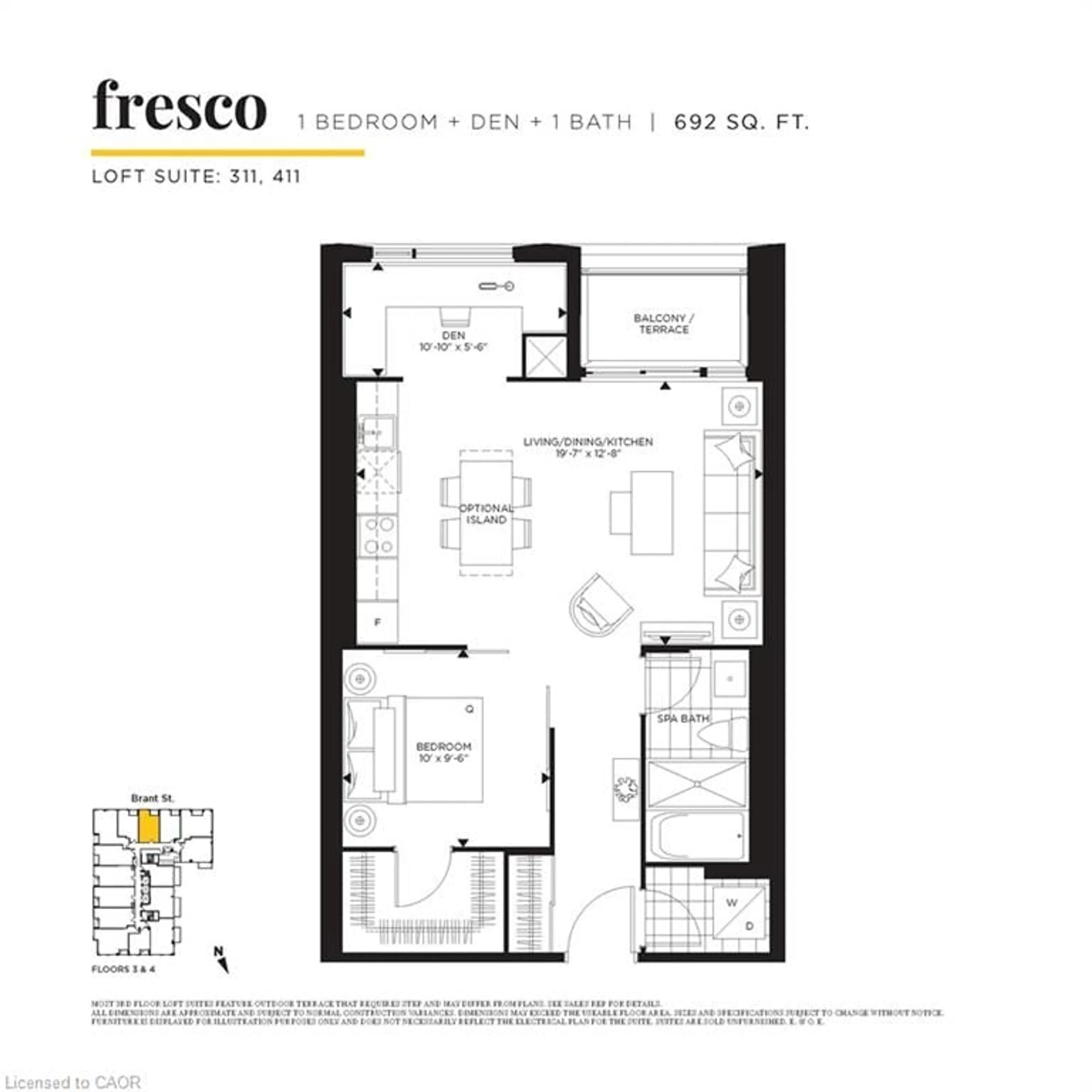Floor plan for 2007 James St #311, Burlington Ontario L7R 0G7