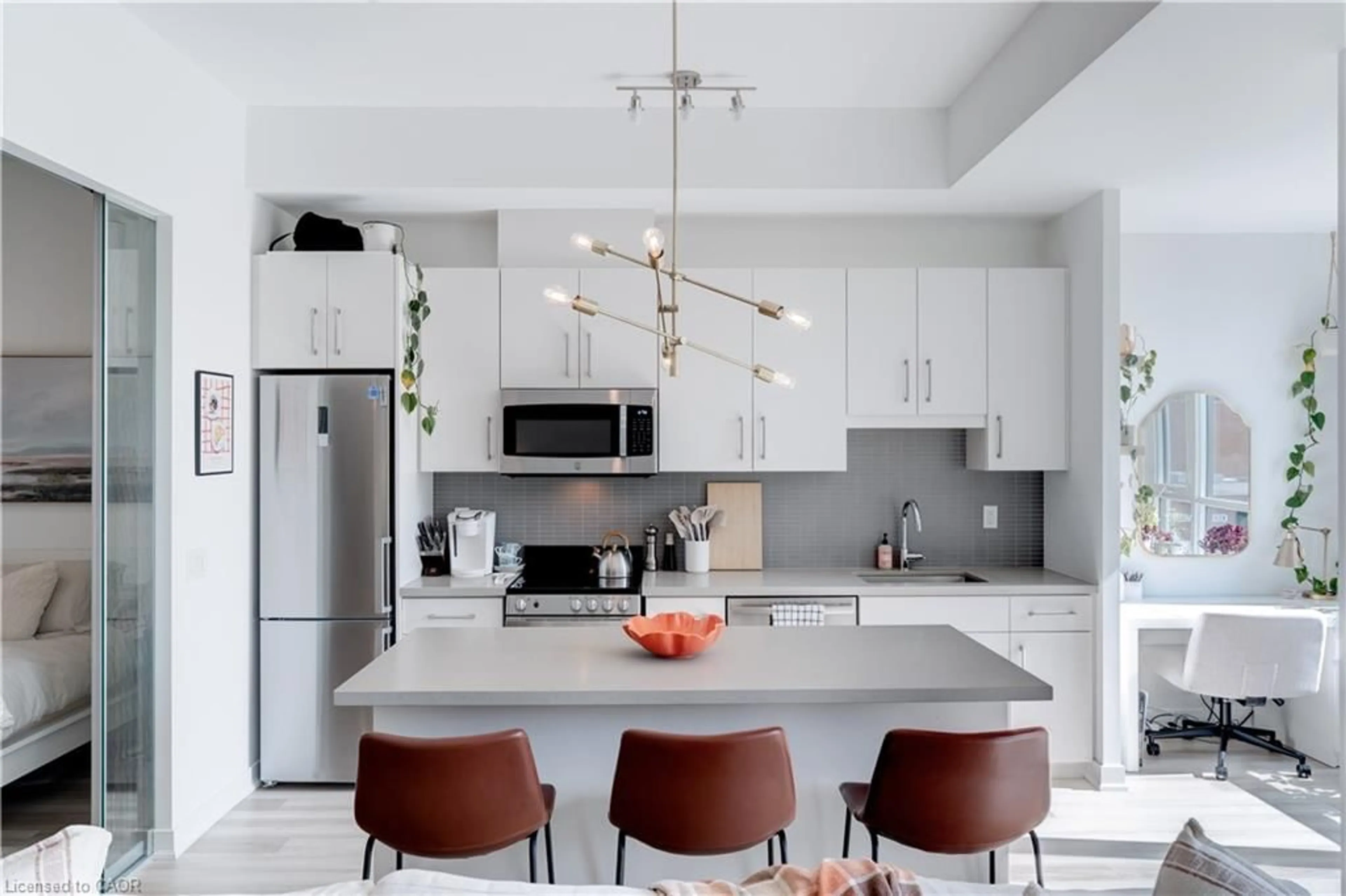 Contemporary kitchen, ceramic/tile floor for 2007 James St #311, Burlington Ontario L7R 0G7