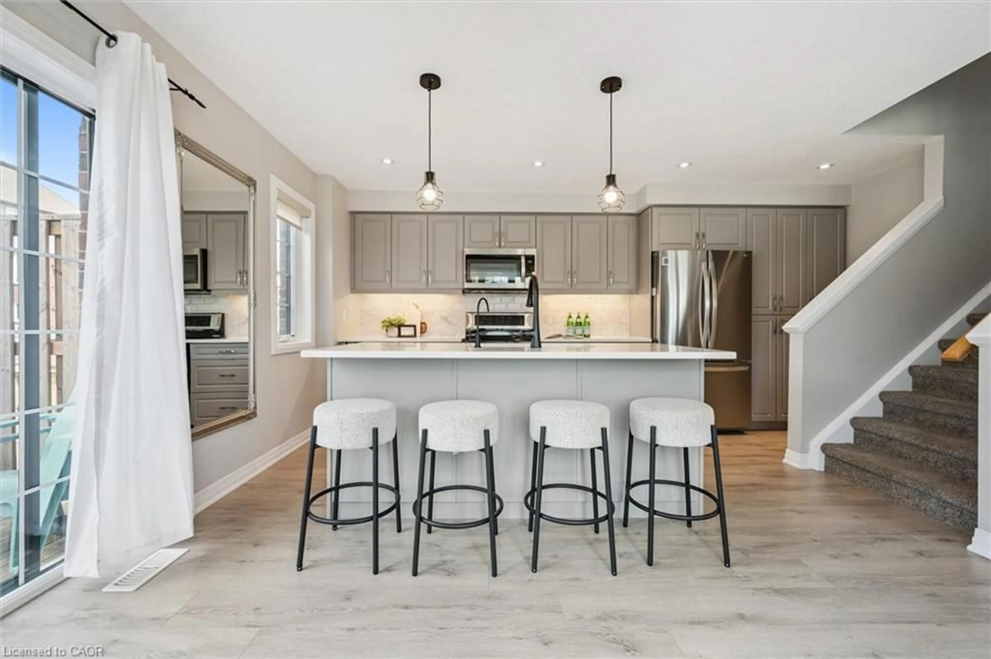 Contemporary kitchen, ceramic/tile floor for 3 Ridgemount St, Kitchener Ontario N2P 0J2