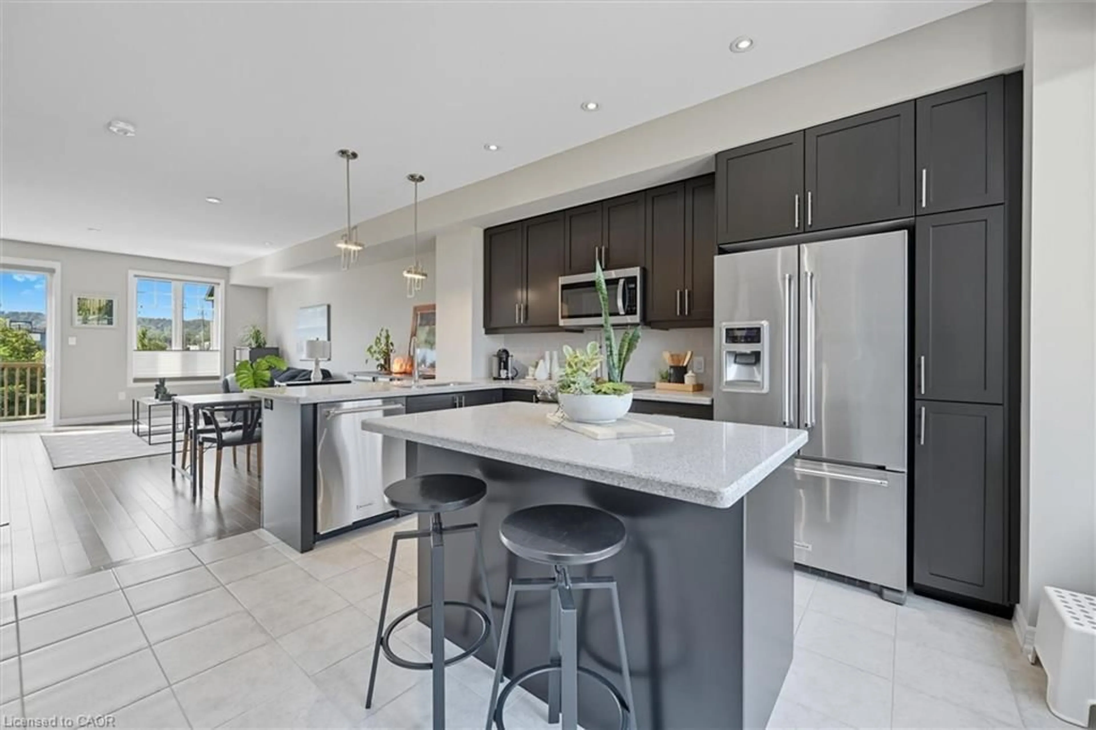 Open concept kitchen, ceramic/tile floor for 13 Pierre Trudeau Lane, Grimsby Ontario L3M 0H3