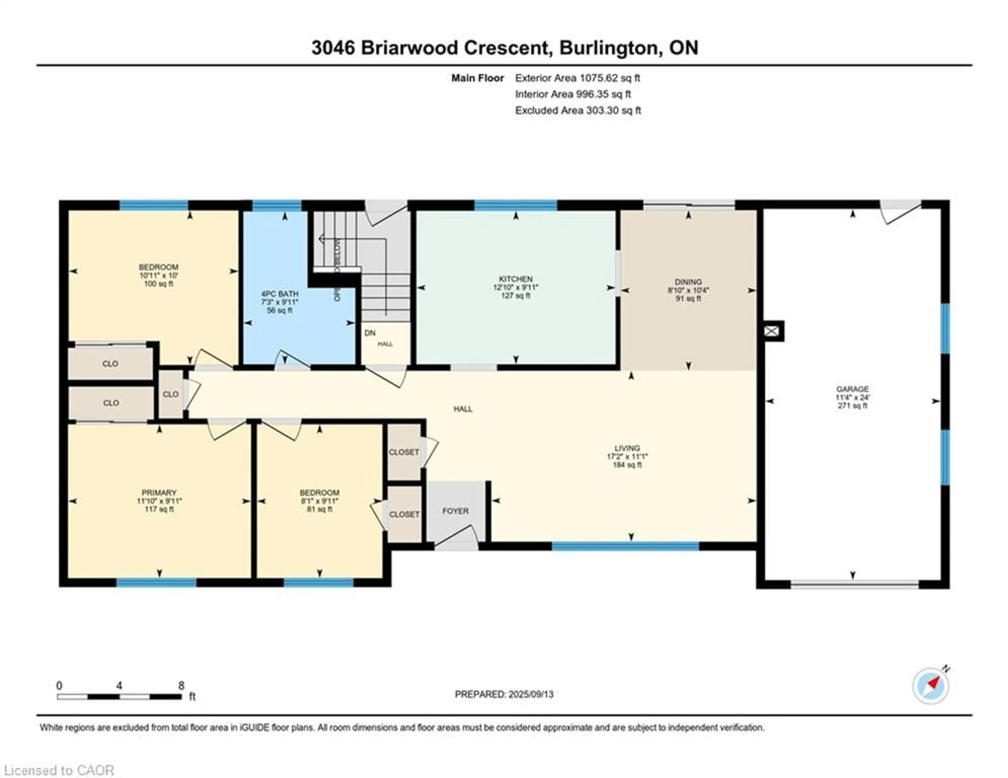 Floor plan for 3046 Briarwood Cres, Burlington Ontario L7N 2K1