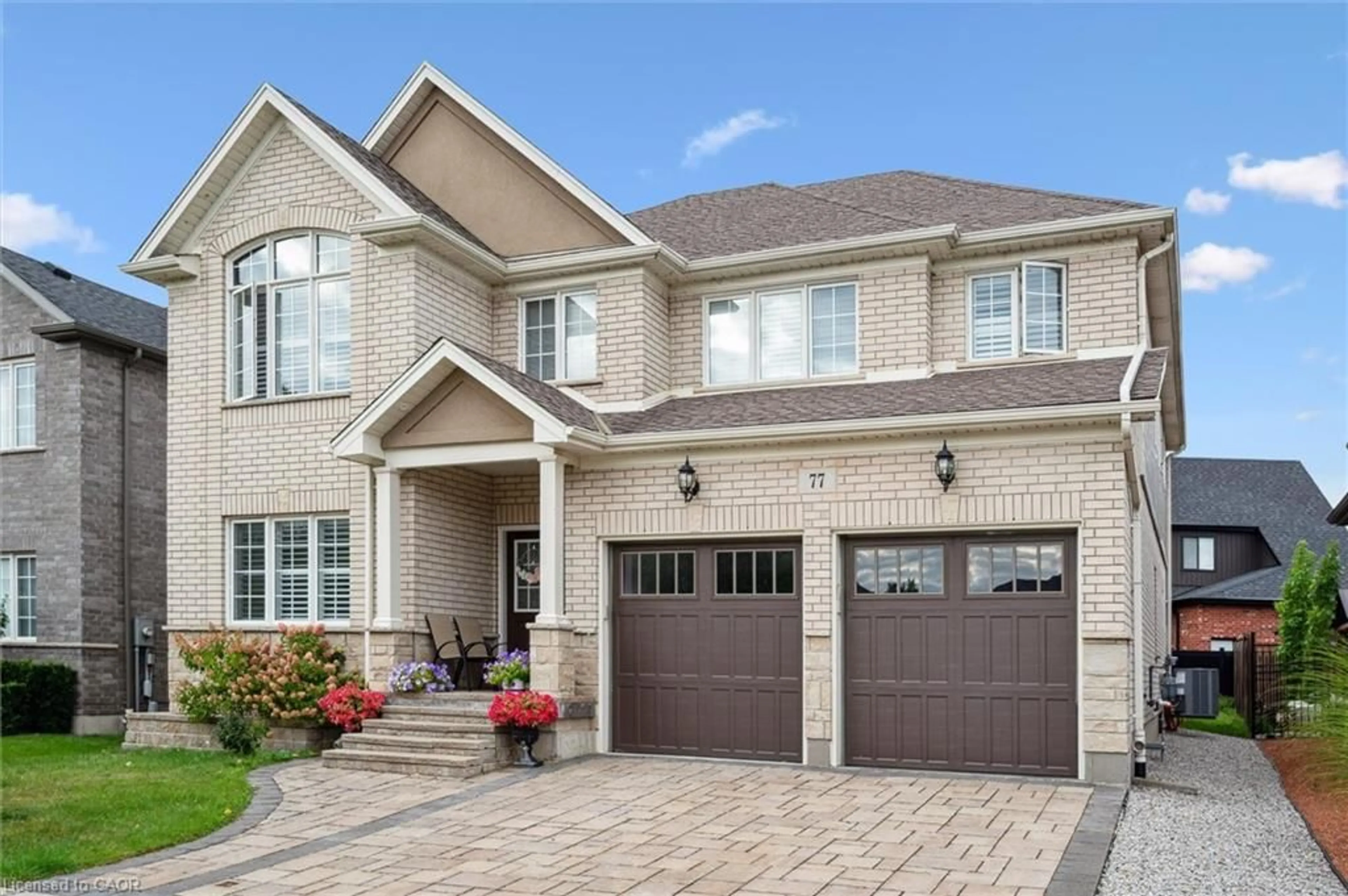 Home with brick exterior material, street for 77 Eaglecrest St, Kitchener Ontario N2K 4K1