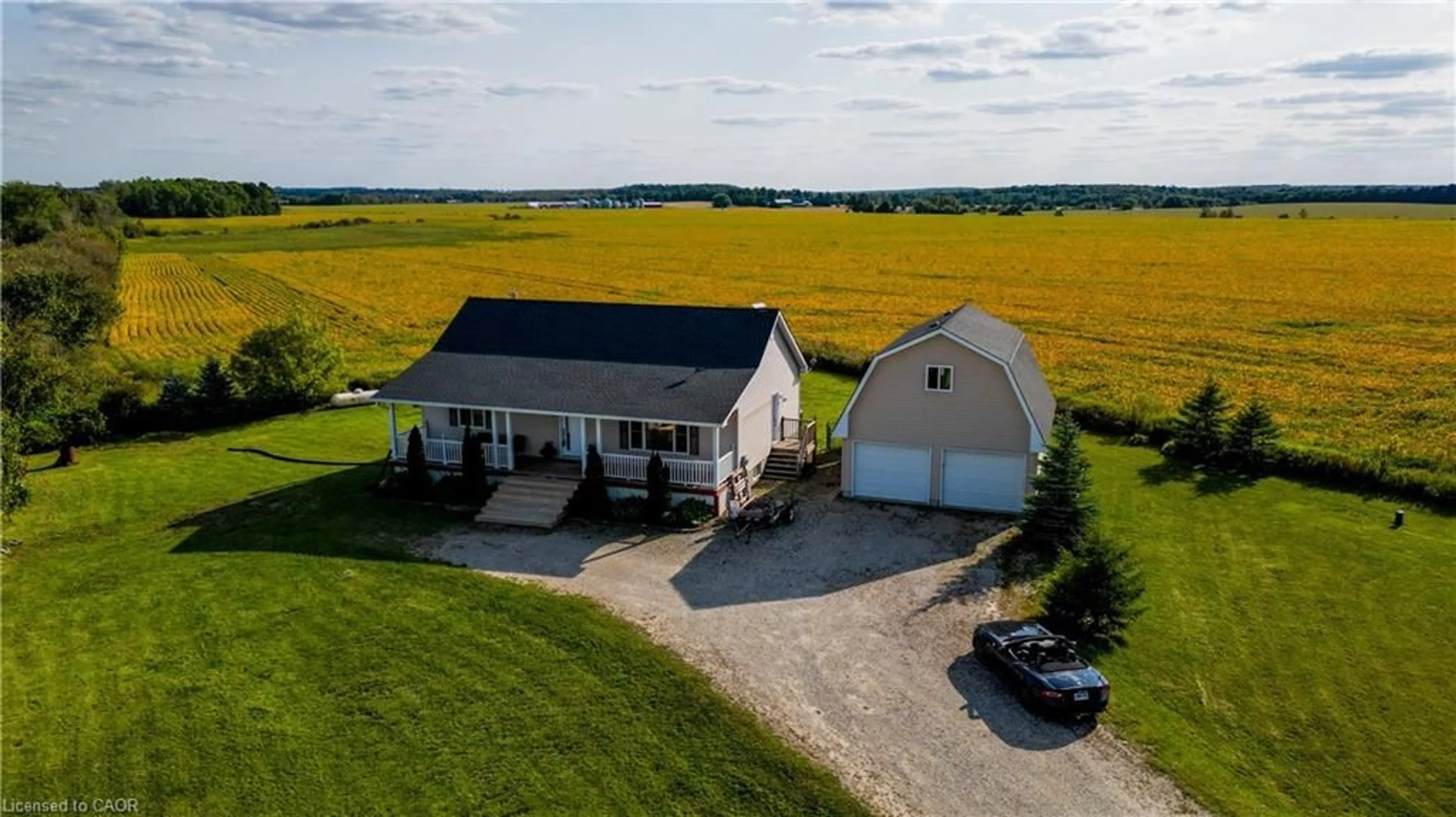 A pic from outside/outdoor area/front of a property/back of a property/a pic from drone, unknown for 8451 Highway 89, Conn Ontario N0G 1N0