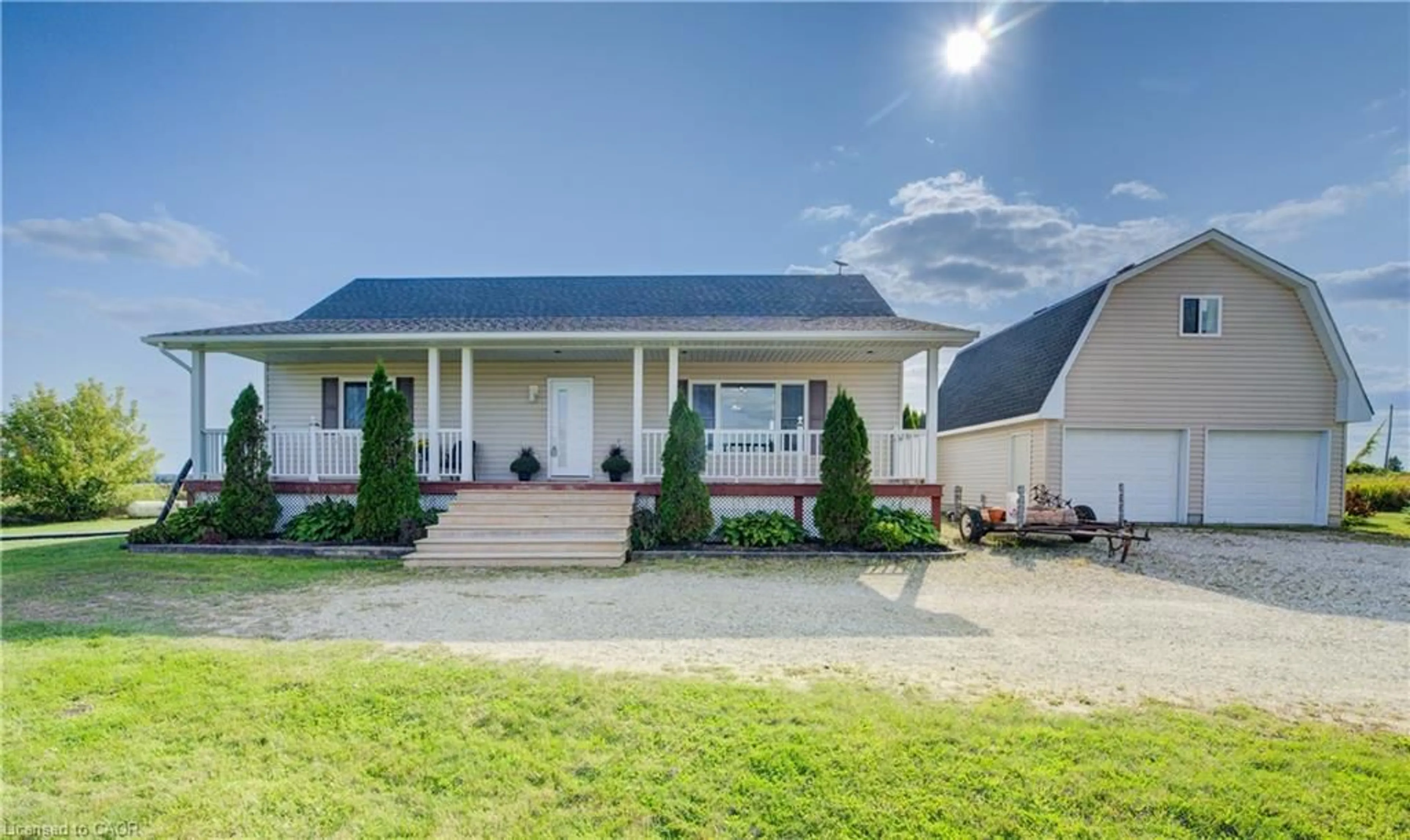 Home with vinyl exterior material, street for 8451 Highway 89, Conn Ontario N0G 1N0
