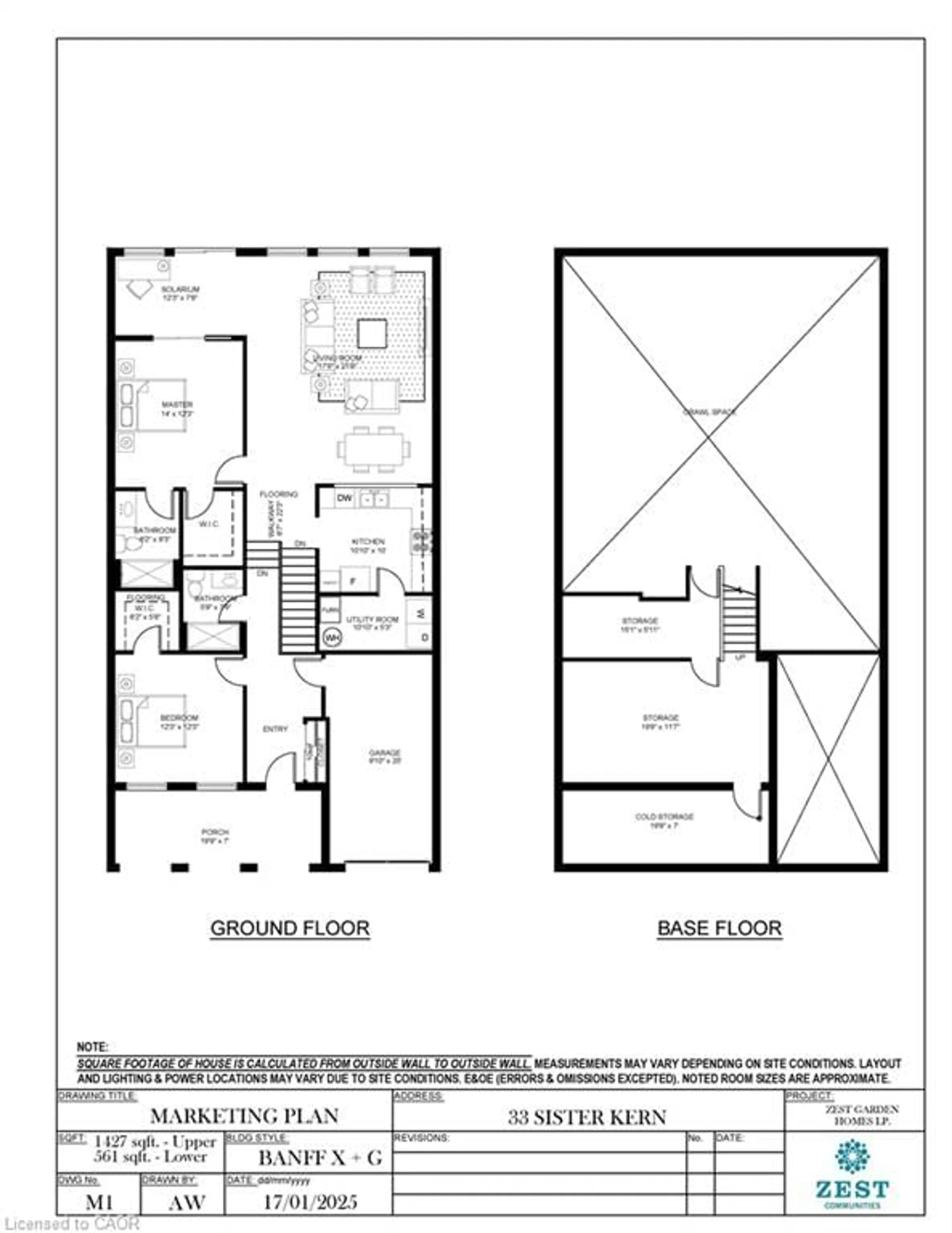 Floor plan for 33 Sister Kern Terr, Hamilton Ontario L9B 2M1