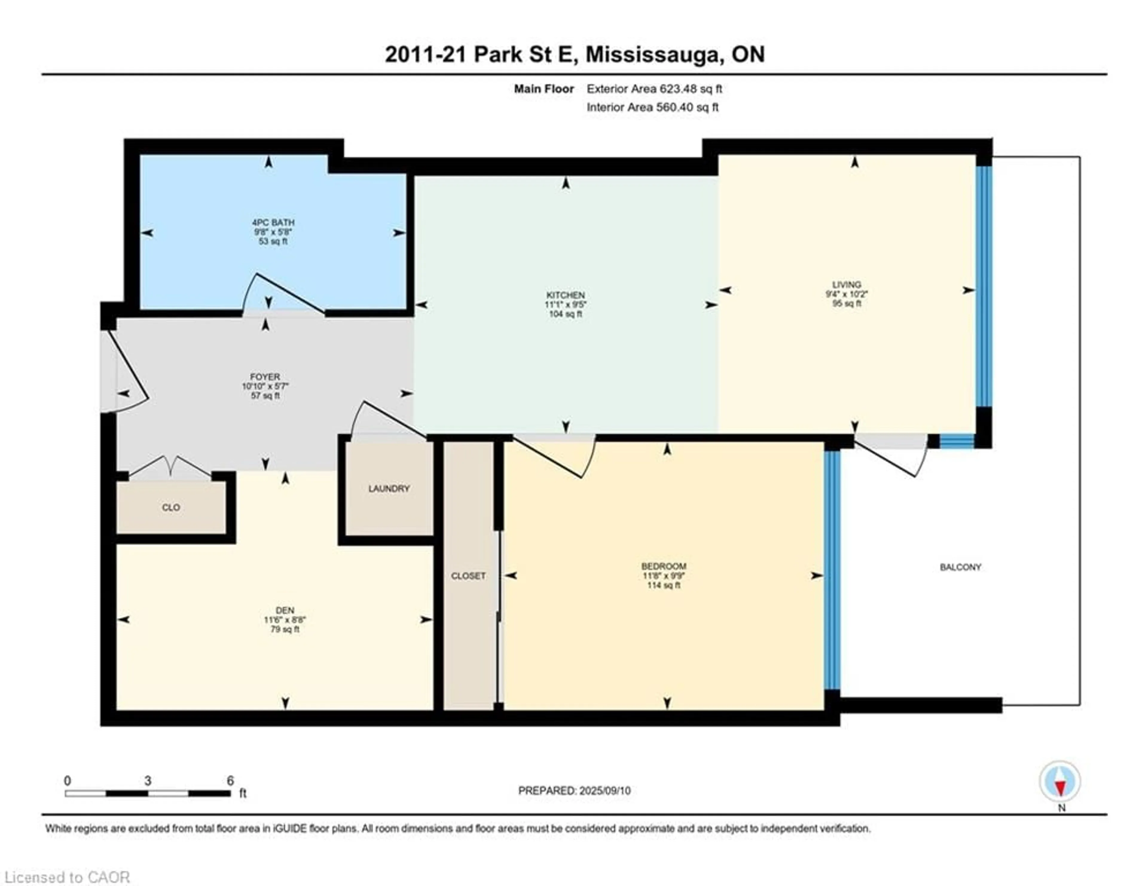 Floor plan for 21 Park St #1011, Mississauga Ontario L5G 1L7