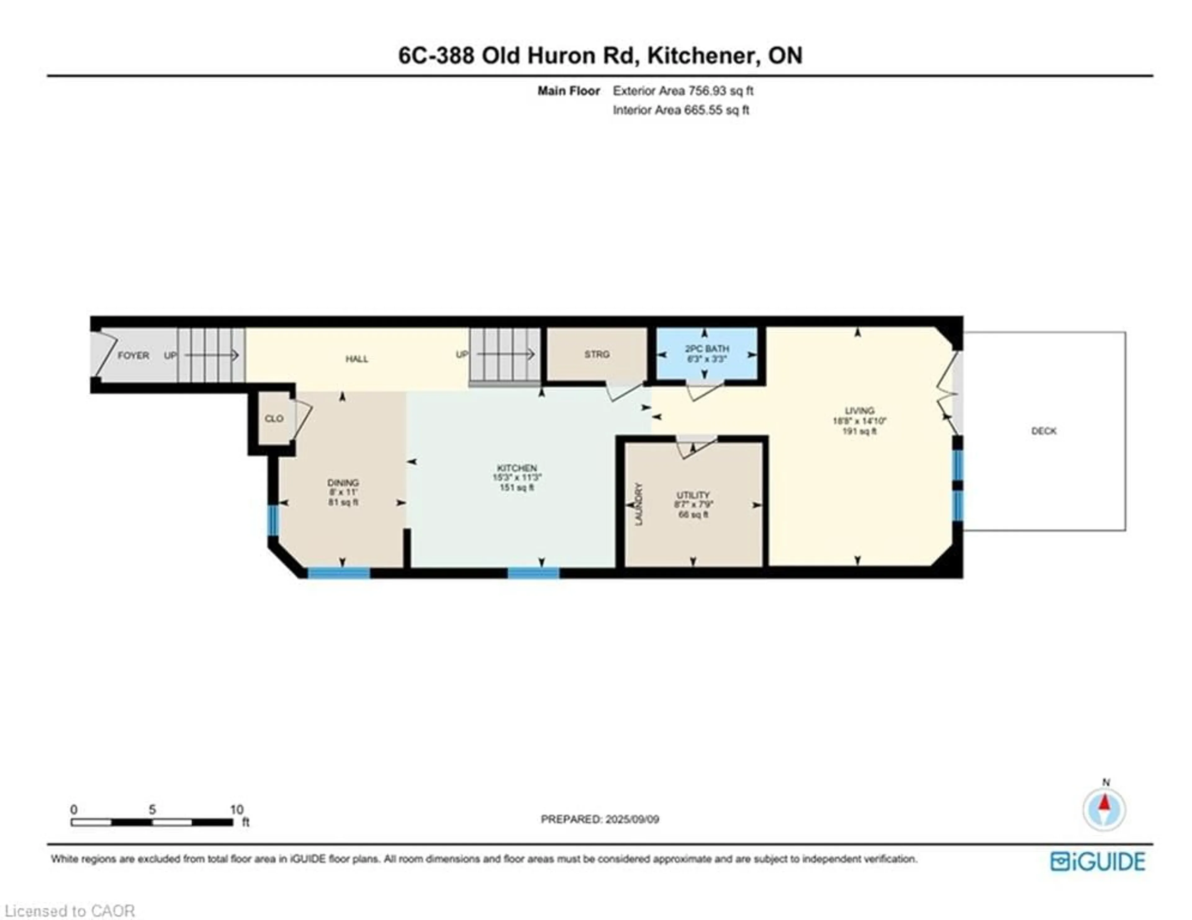 Floor plan for 388 Old Huron Rd #6C, Kitchener Ontario N2R 0J5