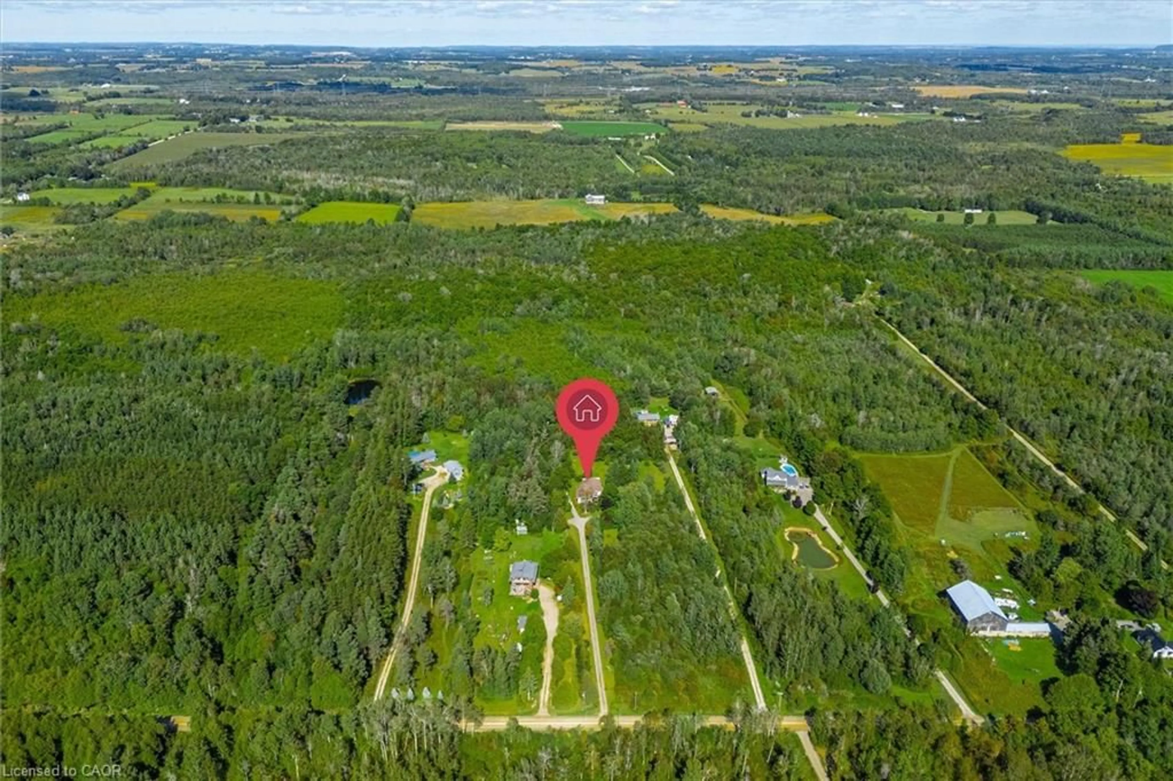 A pic from outside/outdoor area/front of a property/back of a property/a pic from drone, forest/trees view for 6127 First Line, Orton Ontario L0N 1N0