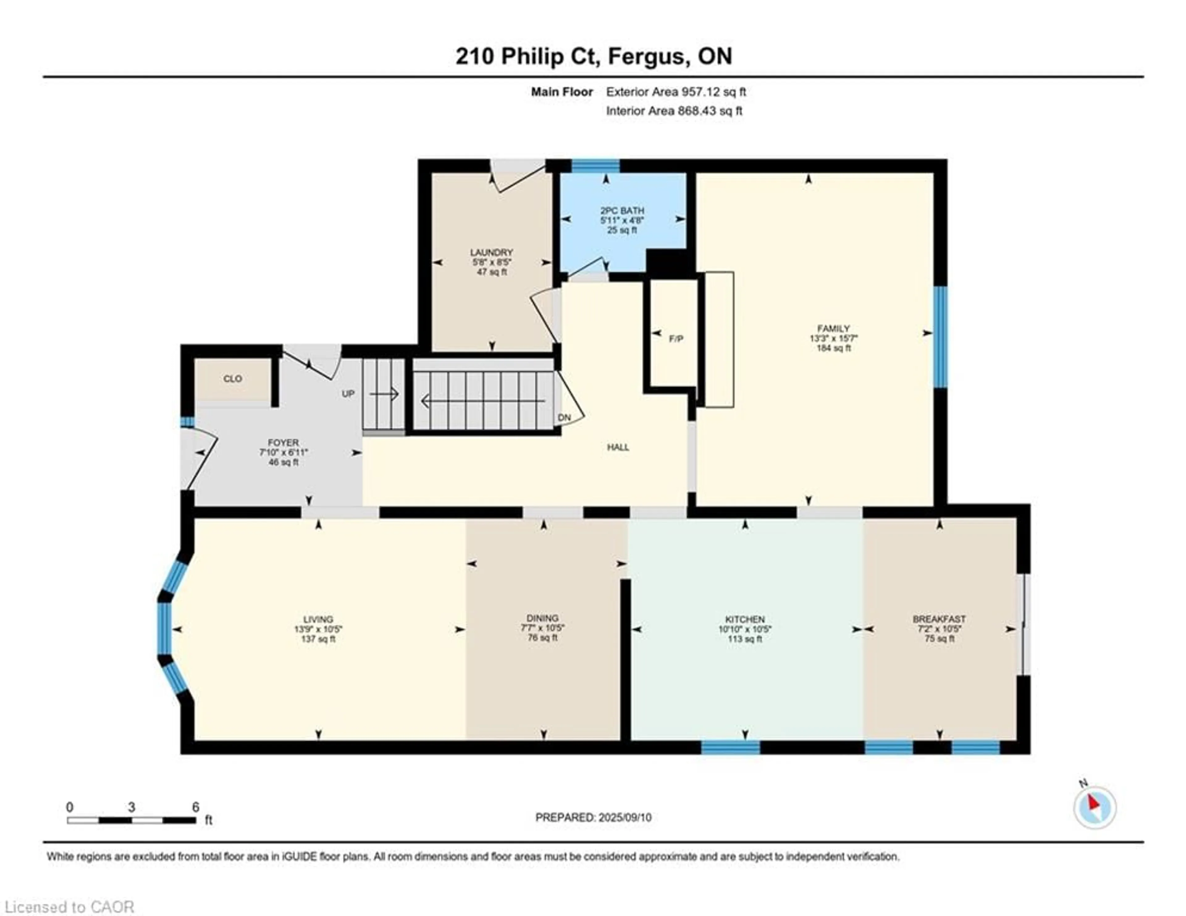 Floor plan for 210 Philip Crt, Fergus Ontario N1M 3M9
