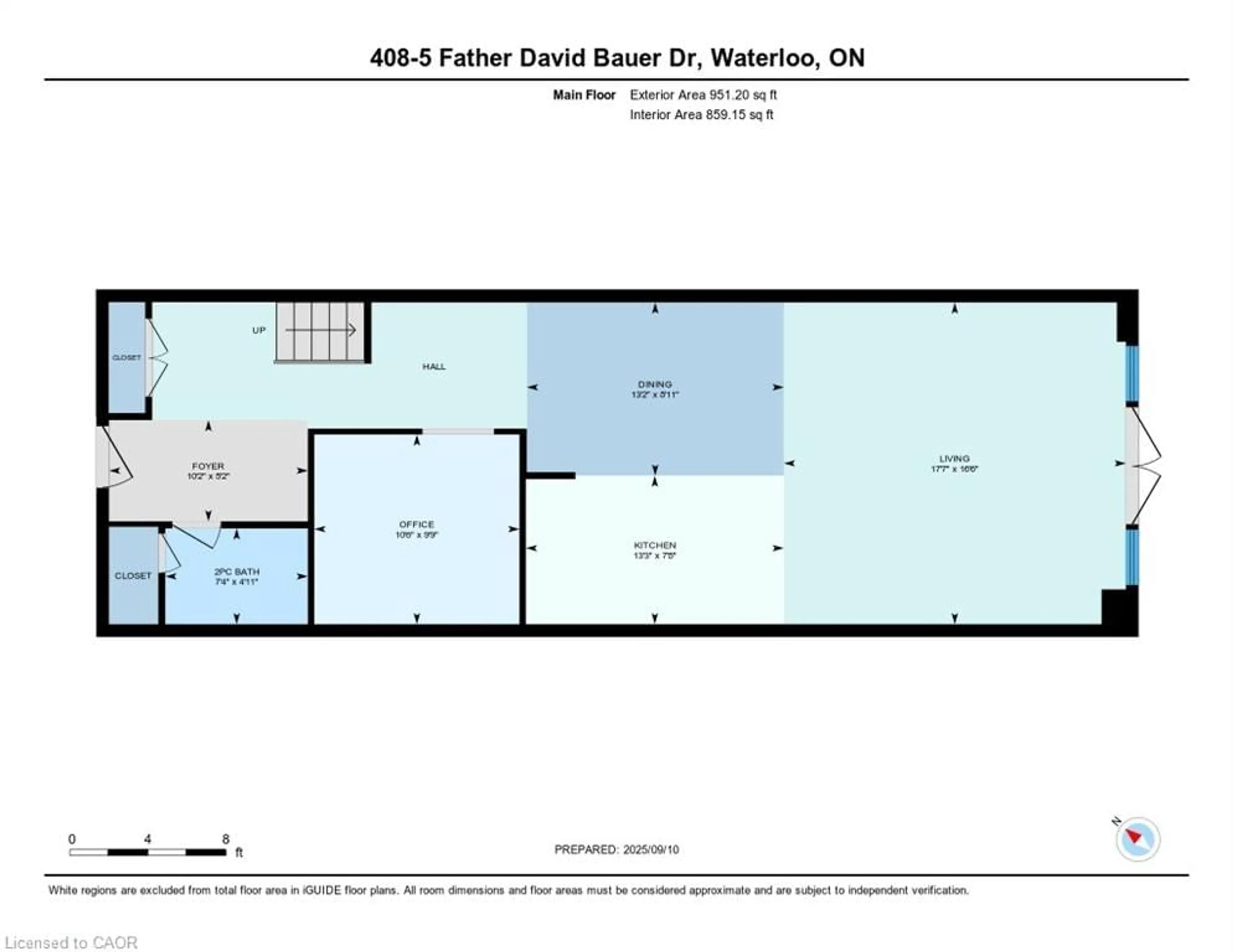 Floor plan for 5 Father David Bauer Dr #408, Waterloo Ontario N2L 6M2