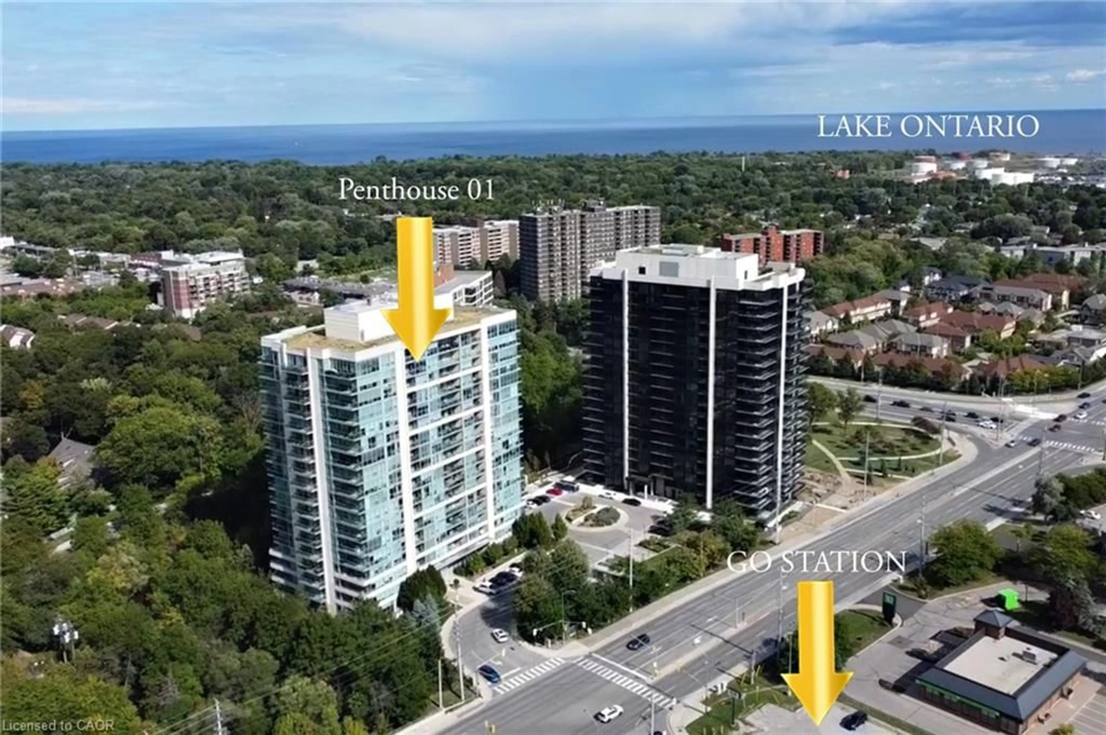A pic from outside/outdoor area/front of a property/back of a property/a pic from drone, city buildings view from balcony for 1055 Southdown Rd #PH01, Mississauga Ontario L5J 0A3