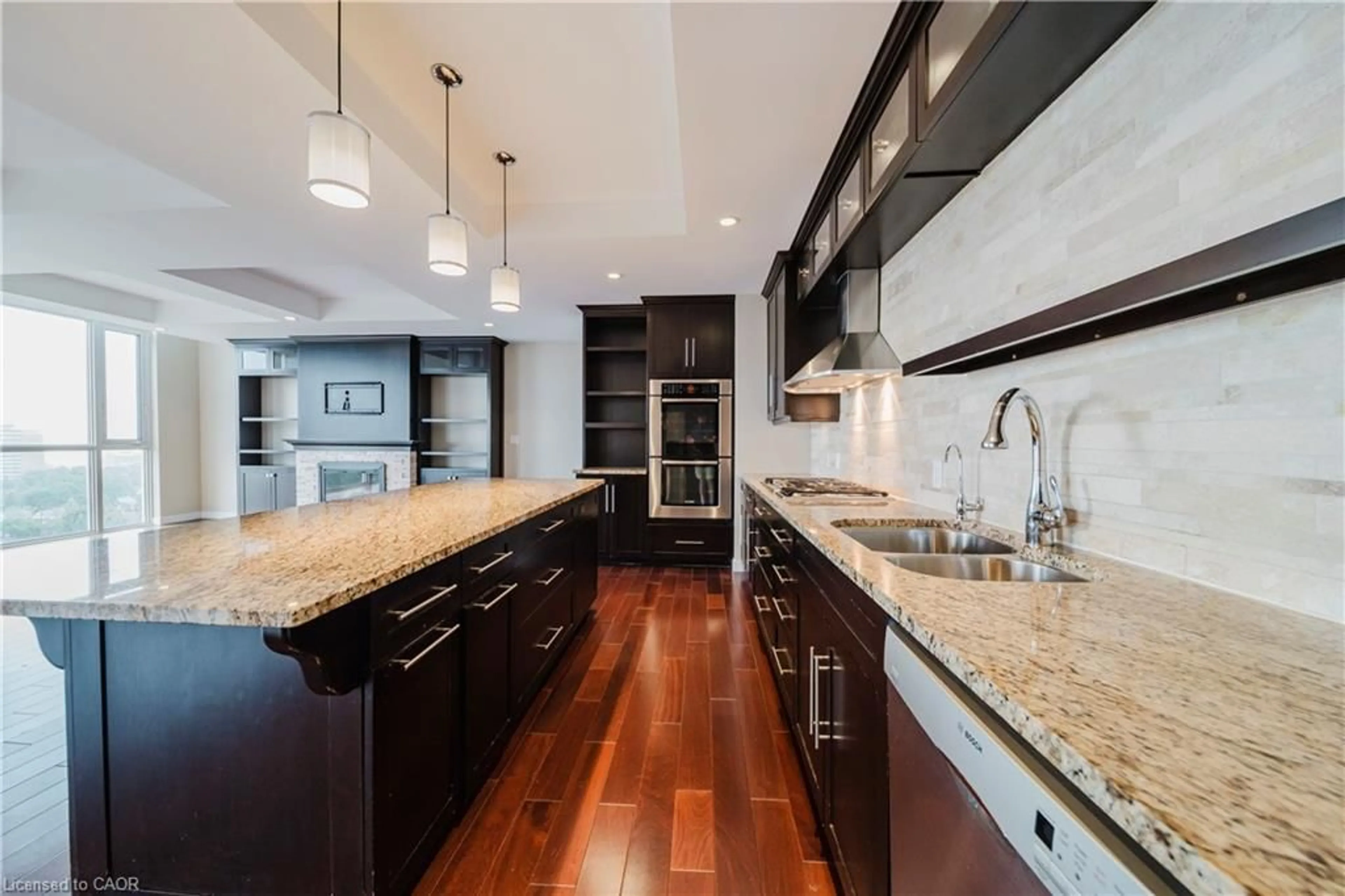 Contemporary kitchen, ceramic/tile floor for 191 King St #1306, Waterloo Ontario N2J 1R1