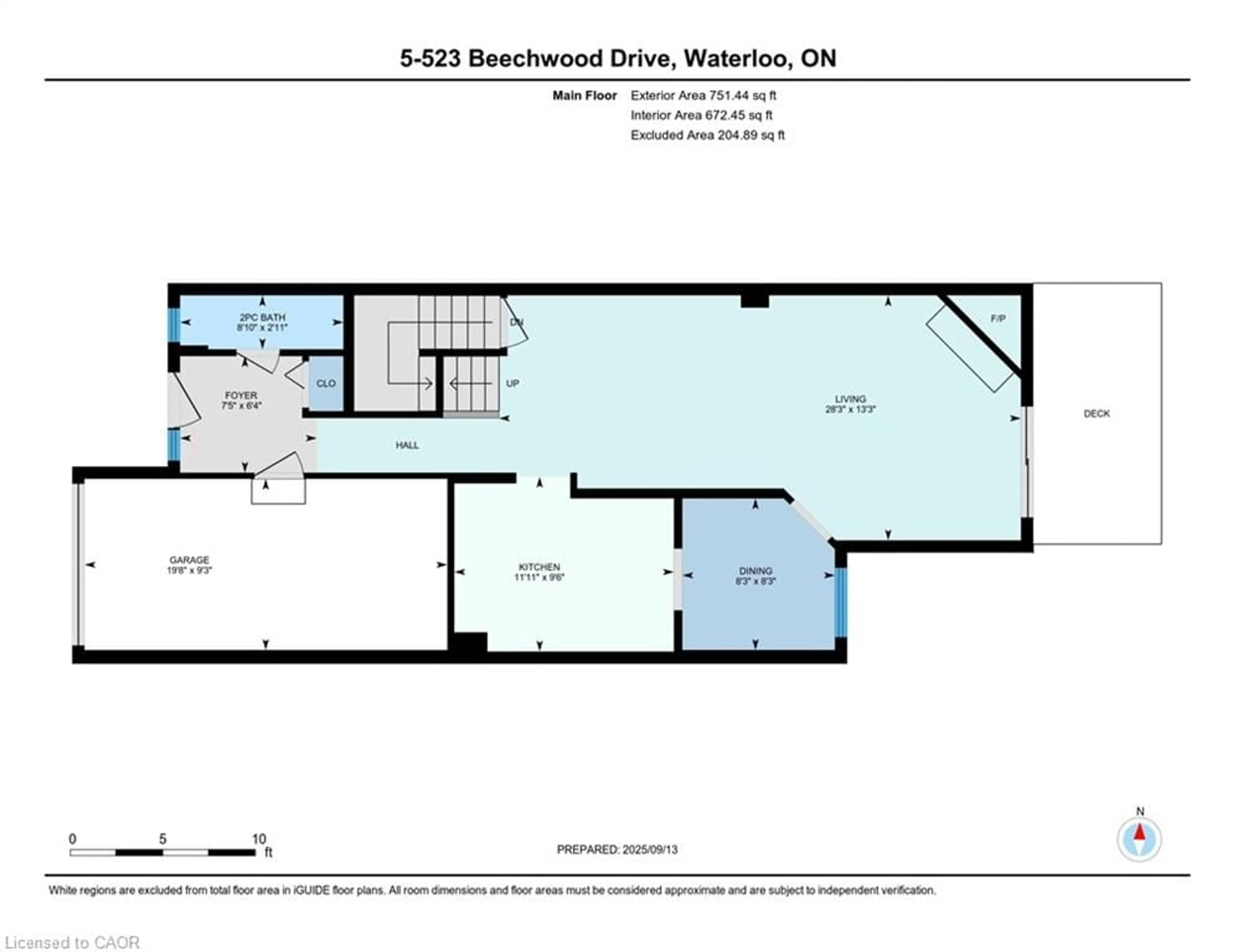 Floor plan for 523 Beechwood Dr #5, Waterloo Ontario N2T 2G7