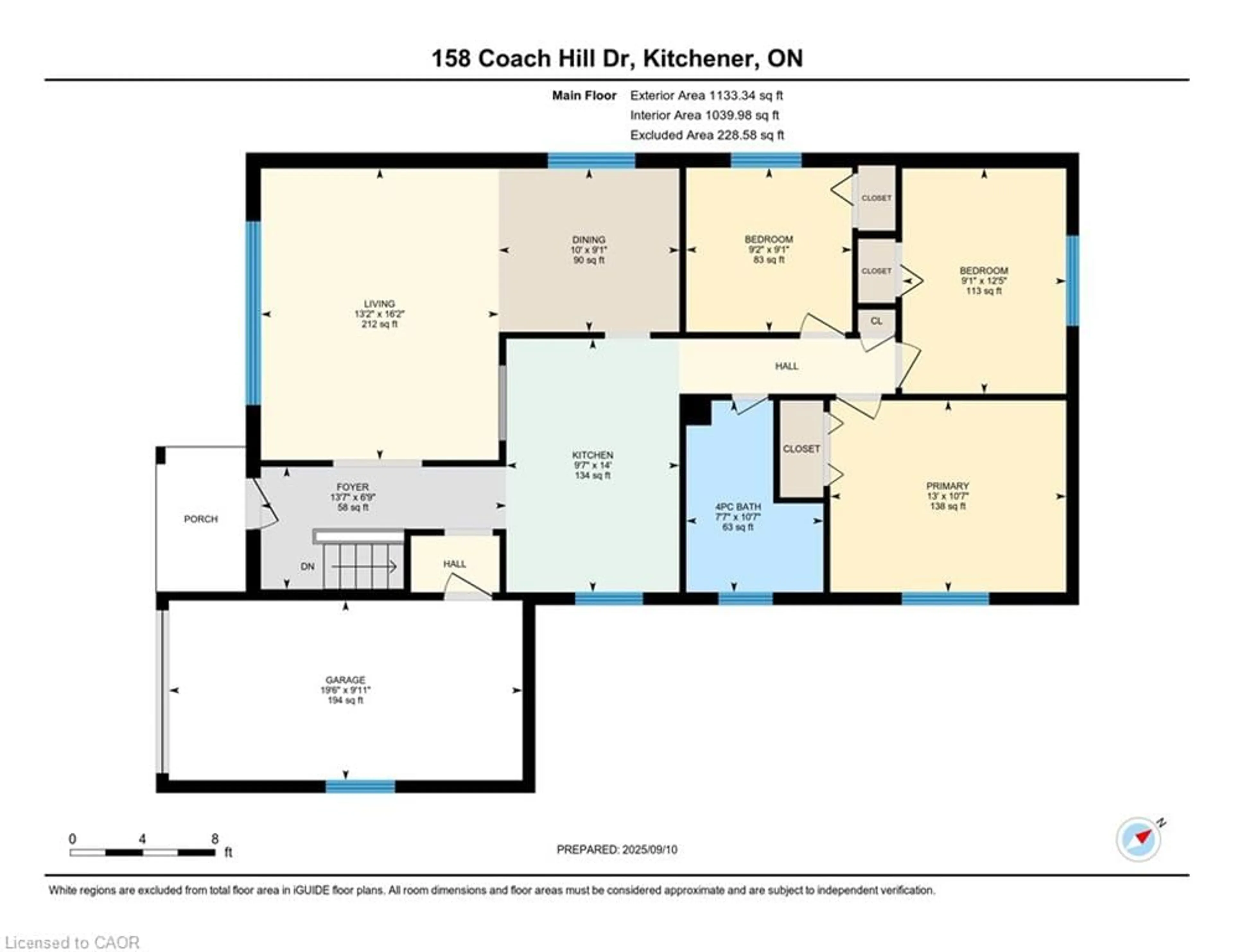Floor plan for 158 Coach Hill Dr, Kitchener Ontario N2E 1P4