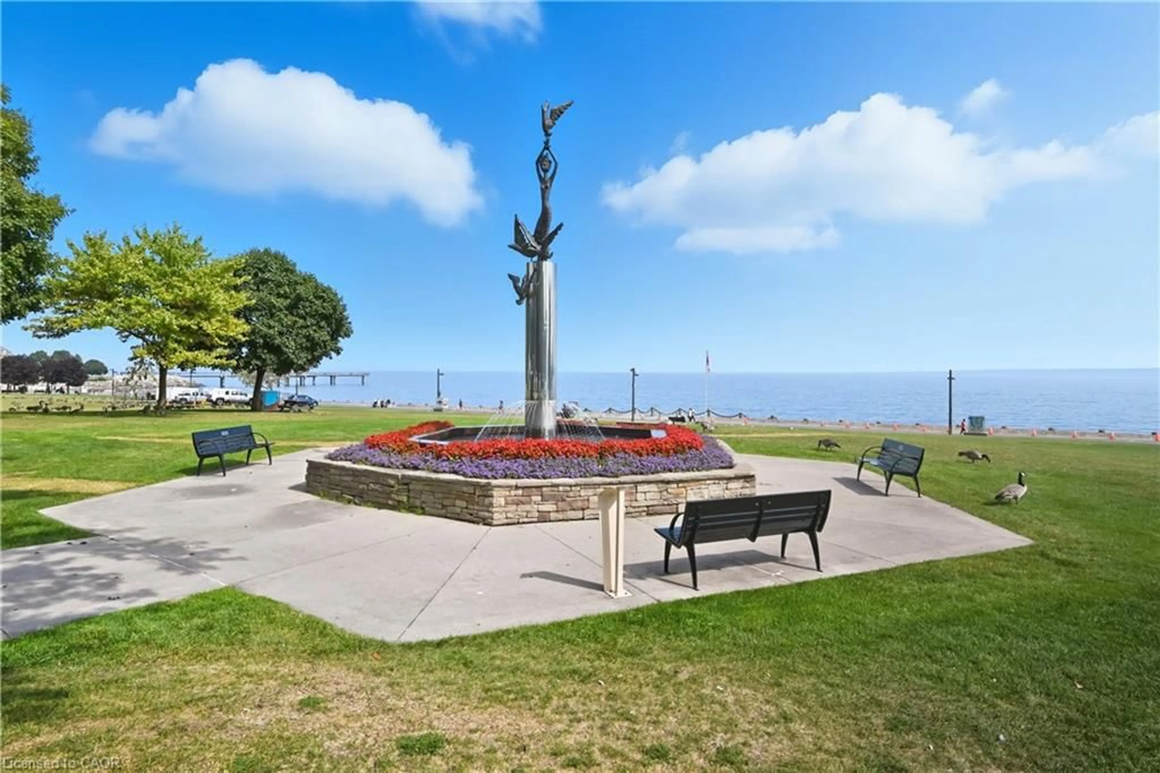 Patio, water/lake/river/ocean view for 1377 Lakeshore Rd #104, Burlington Ontario L7S 1B1