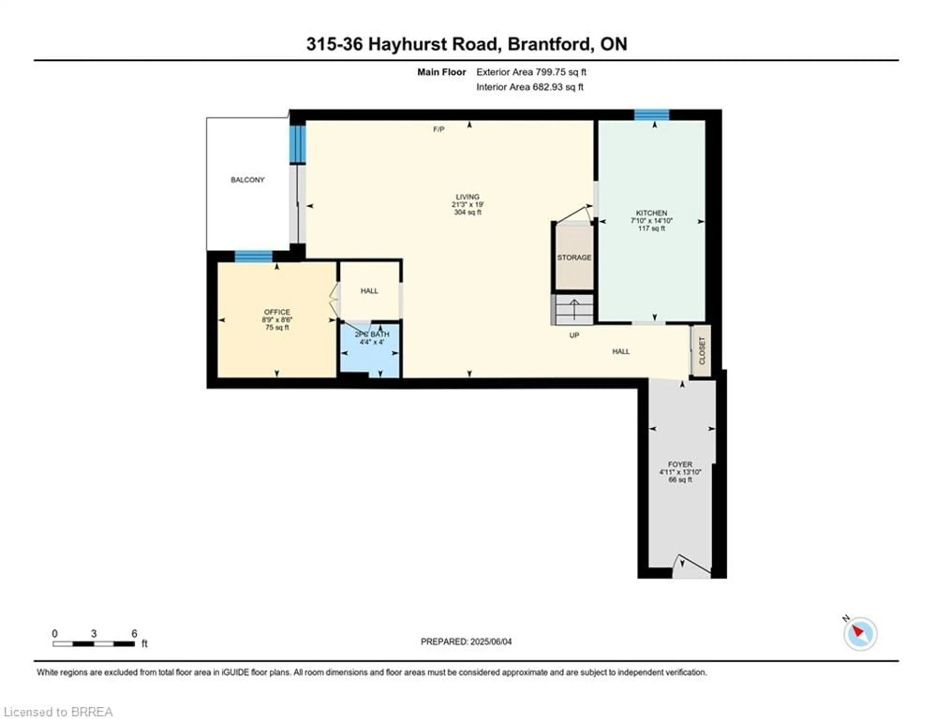 Floor plan for 36 Hayhurst Rd #315, Brantford Ontario N3R 6Y9