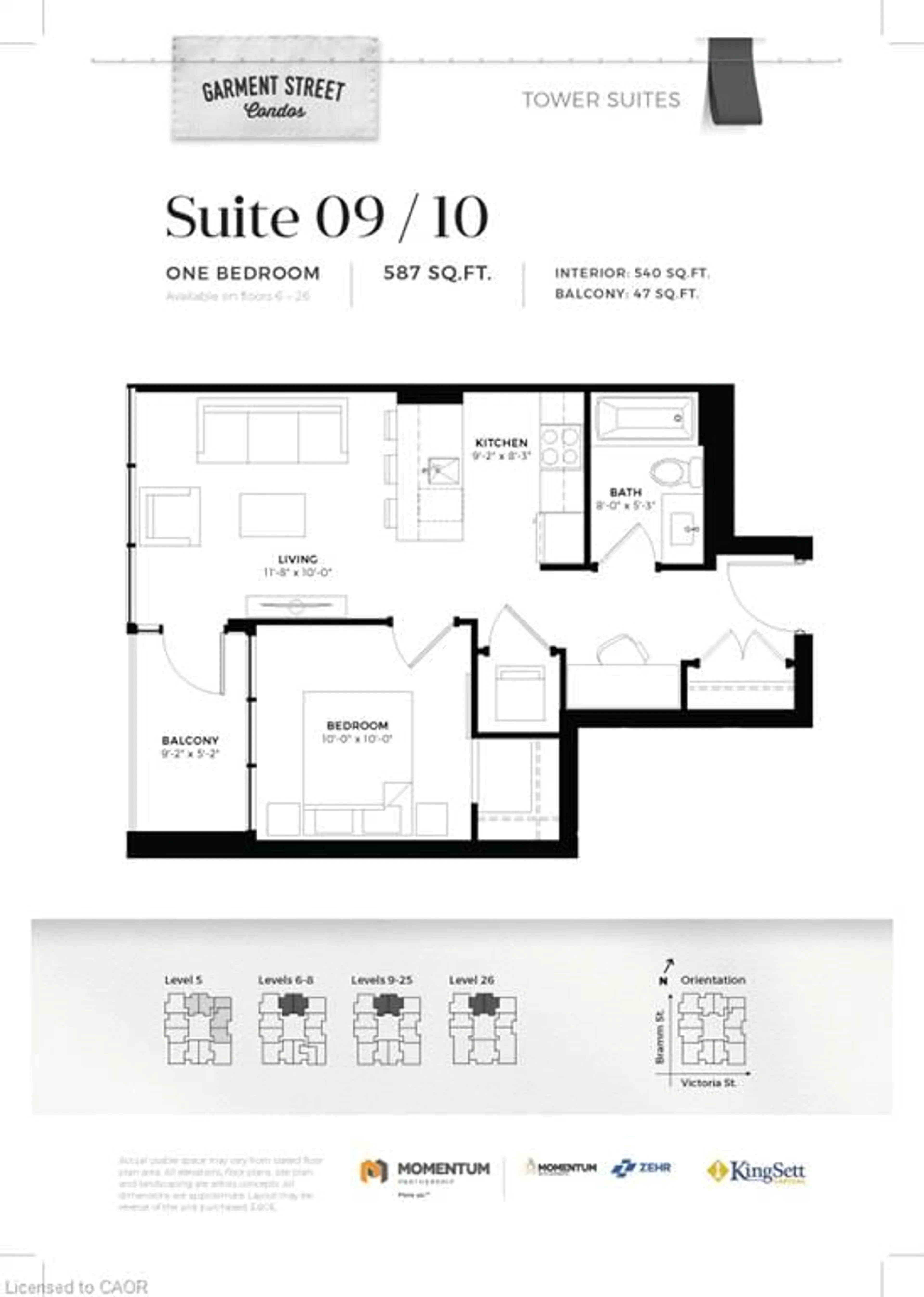 Floor plan for 108 Garment St #1209, Kitchener Ontario N2G 0E2