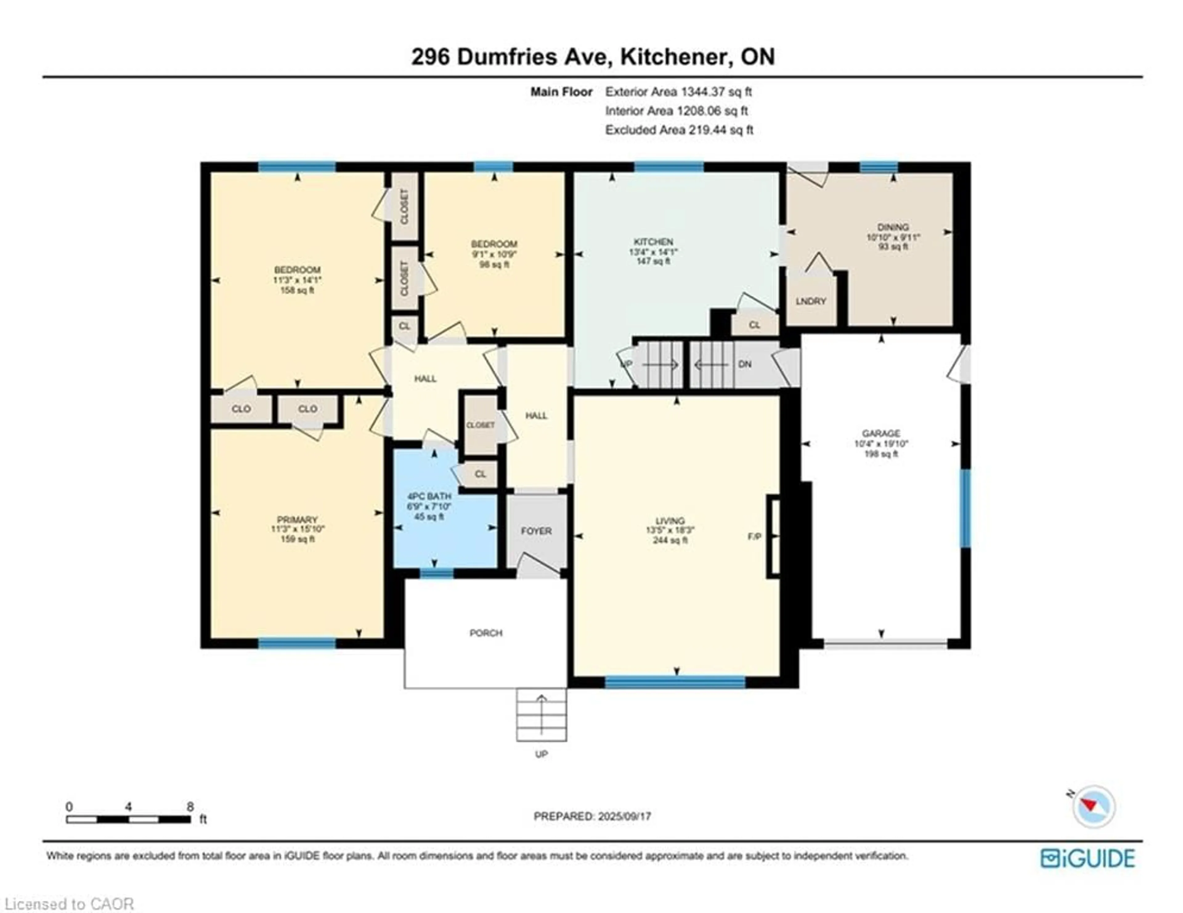 Floor plan for 296 Dumfries Ave, Kitchener Ontario N2H 2E8