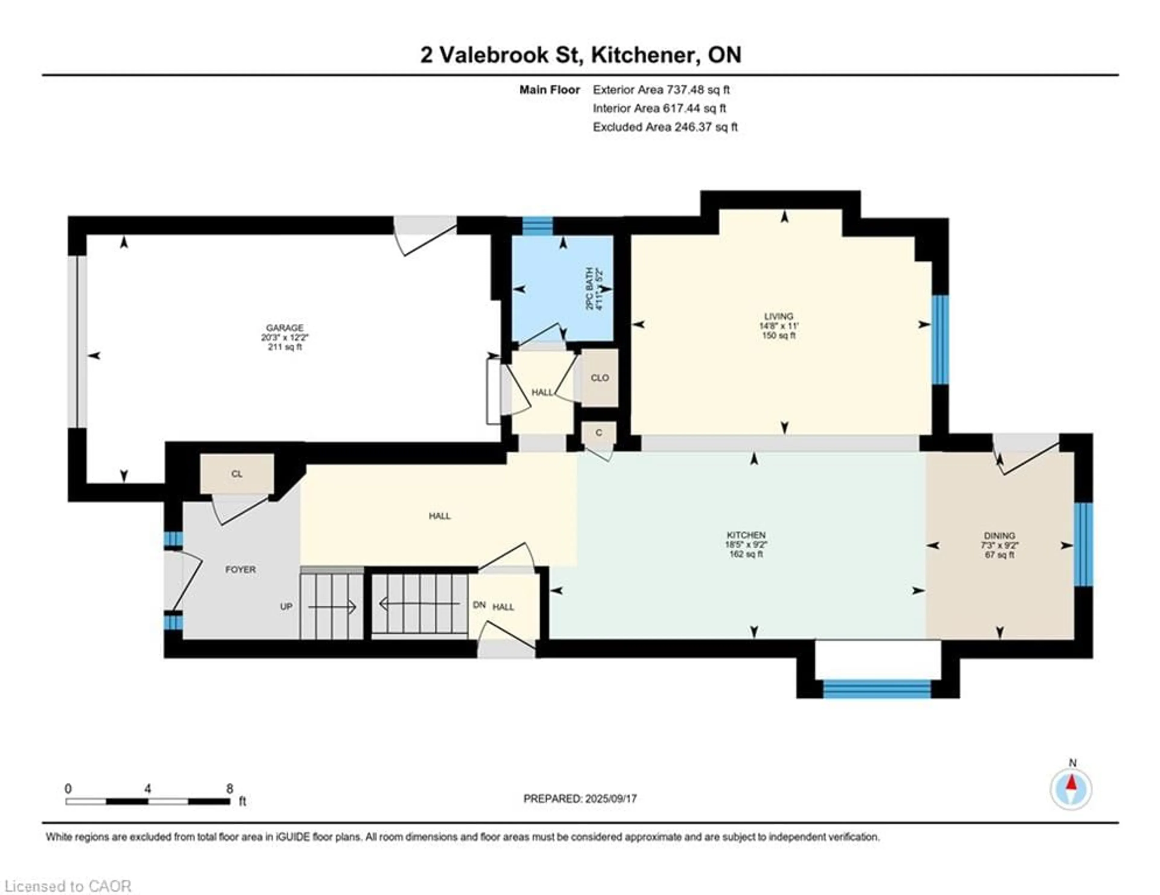 Floor plan for 2 Valebrook St, Kitchener Ontario N2A 0A2