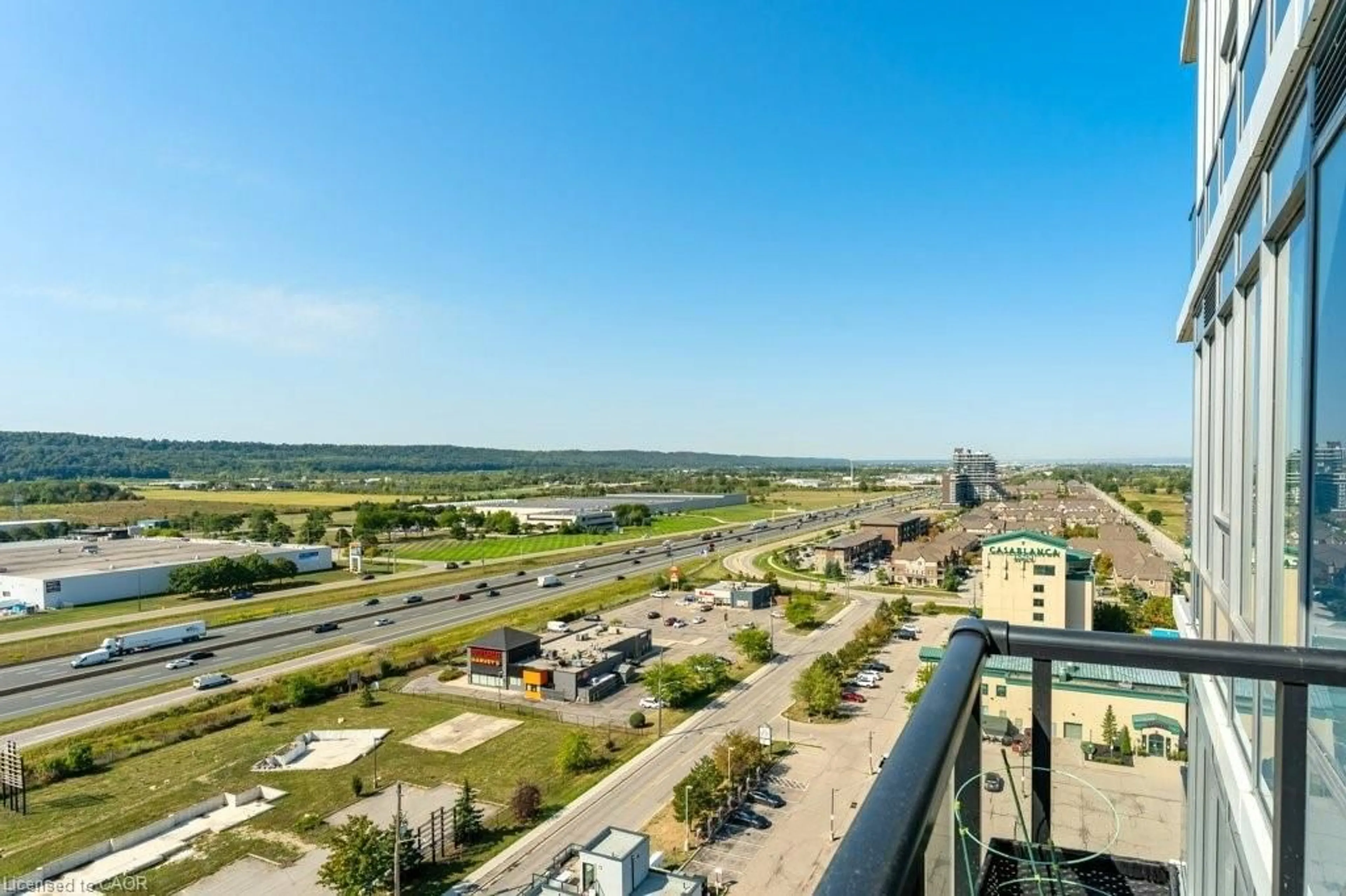 A pic from outside/outdoor area/front of a property/back of a property/a pic from drone, city buildings view from balcony for 385 Winston Rd #1402, Grimsby Ontario L3M 4E8