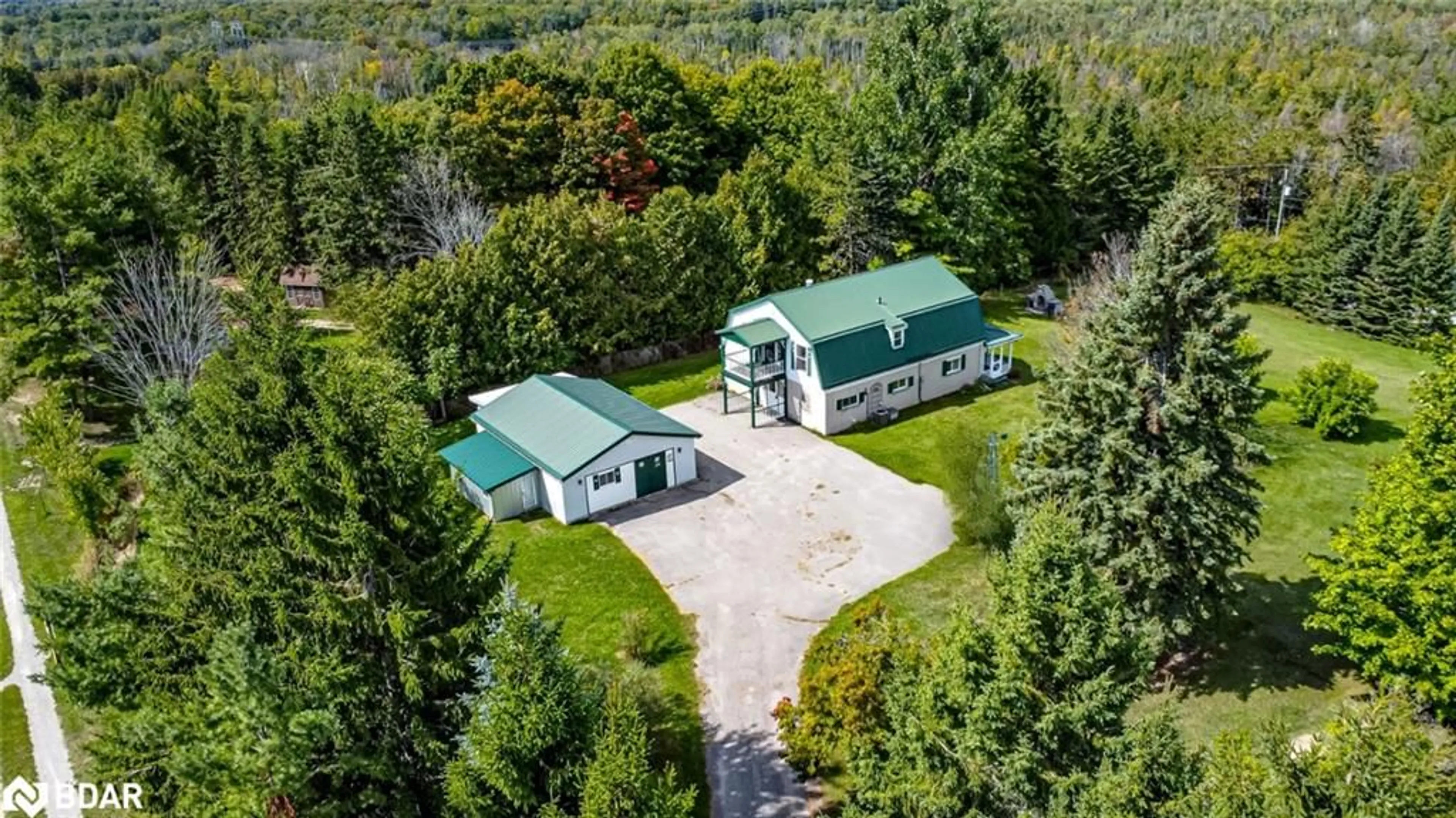 A pic from outside/outdoor area/front of a property/back of a property/a pic from drone, unknown for 8064 9th Line, Thornton Ontario L0L 2N0