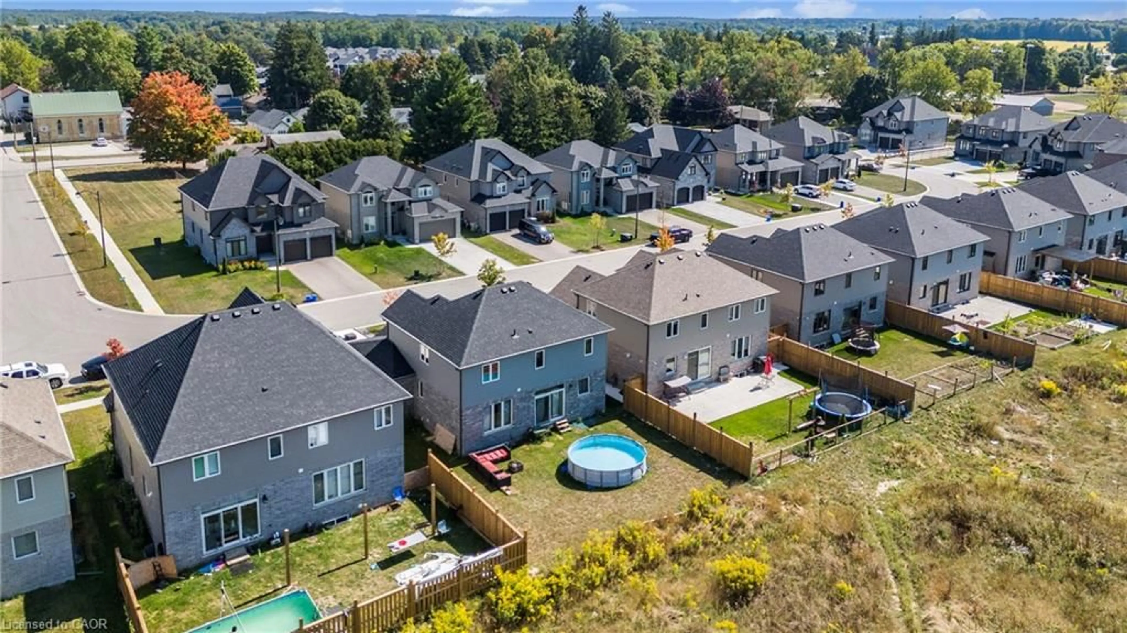 A pic from outside/outdoor area/front of a property/back of a property/a pic from drone, street for 75 Burton St, Innerkip Ontario N0J 1M0