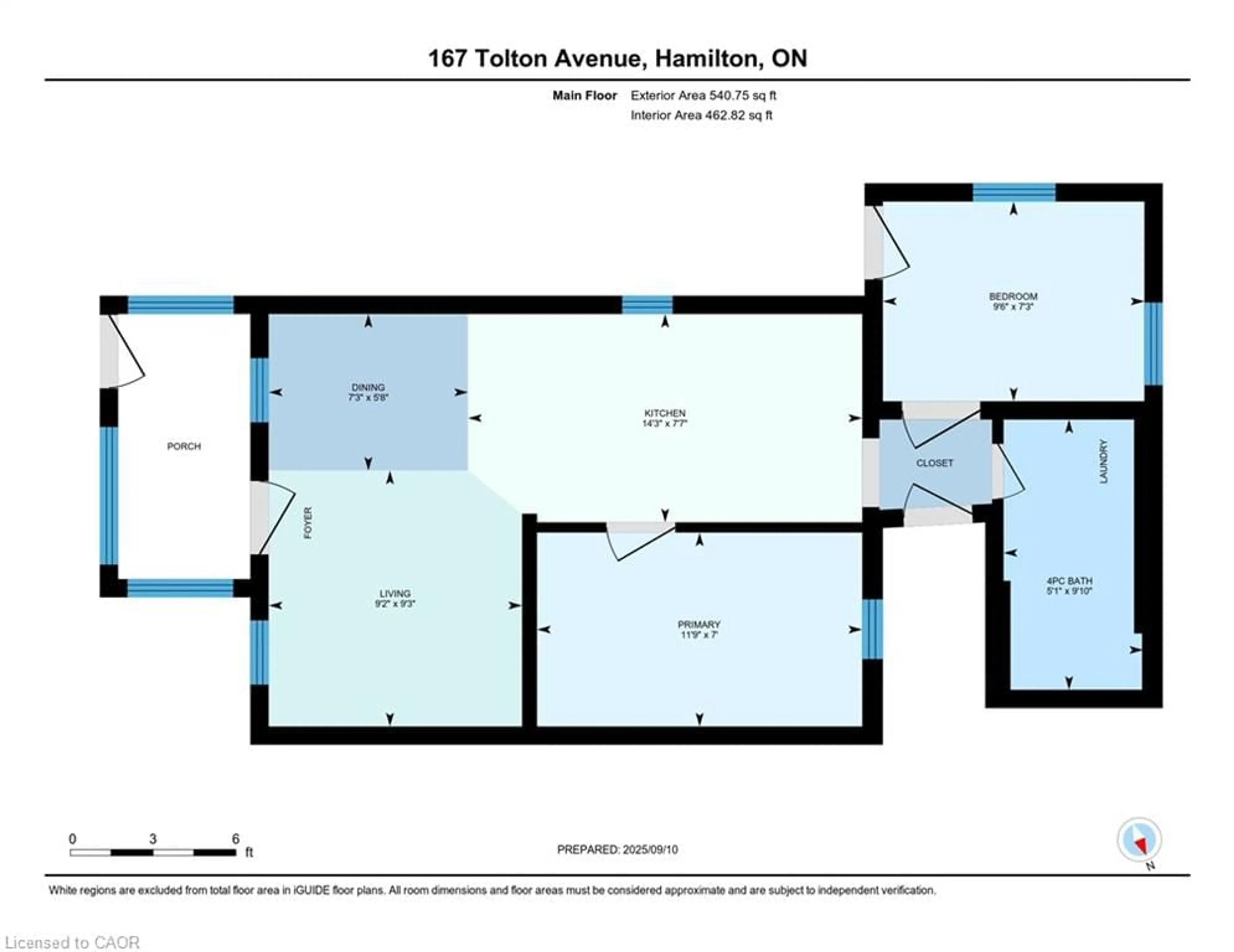 Floor plan for 167 Tolton Ave, Hamilton Ontario L8H 5N9