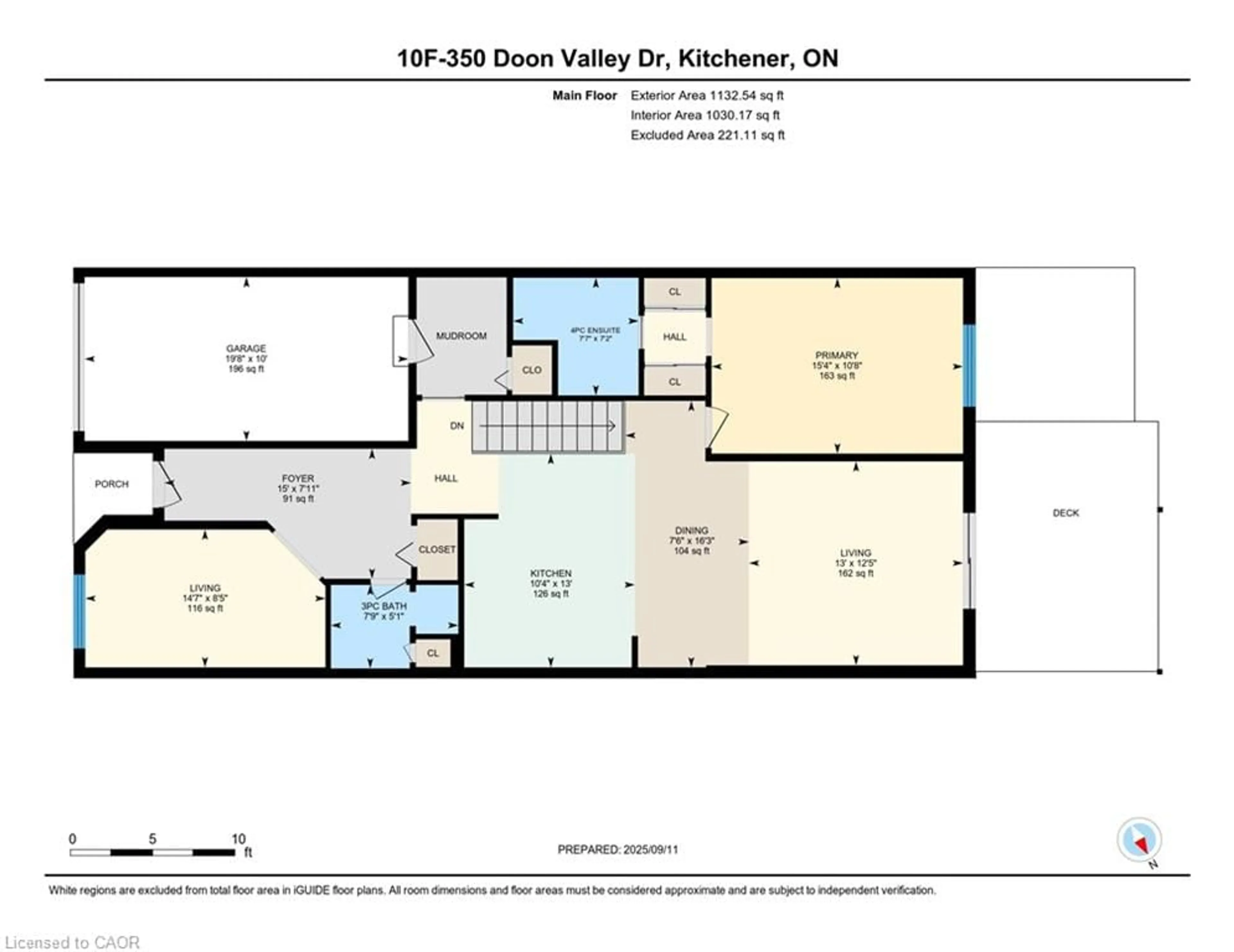 Floor plan for 350 Doon Valley Dr #10F, Kitchener Ontario N2P 2M9