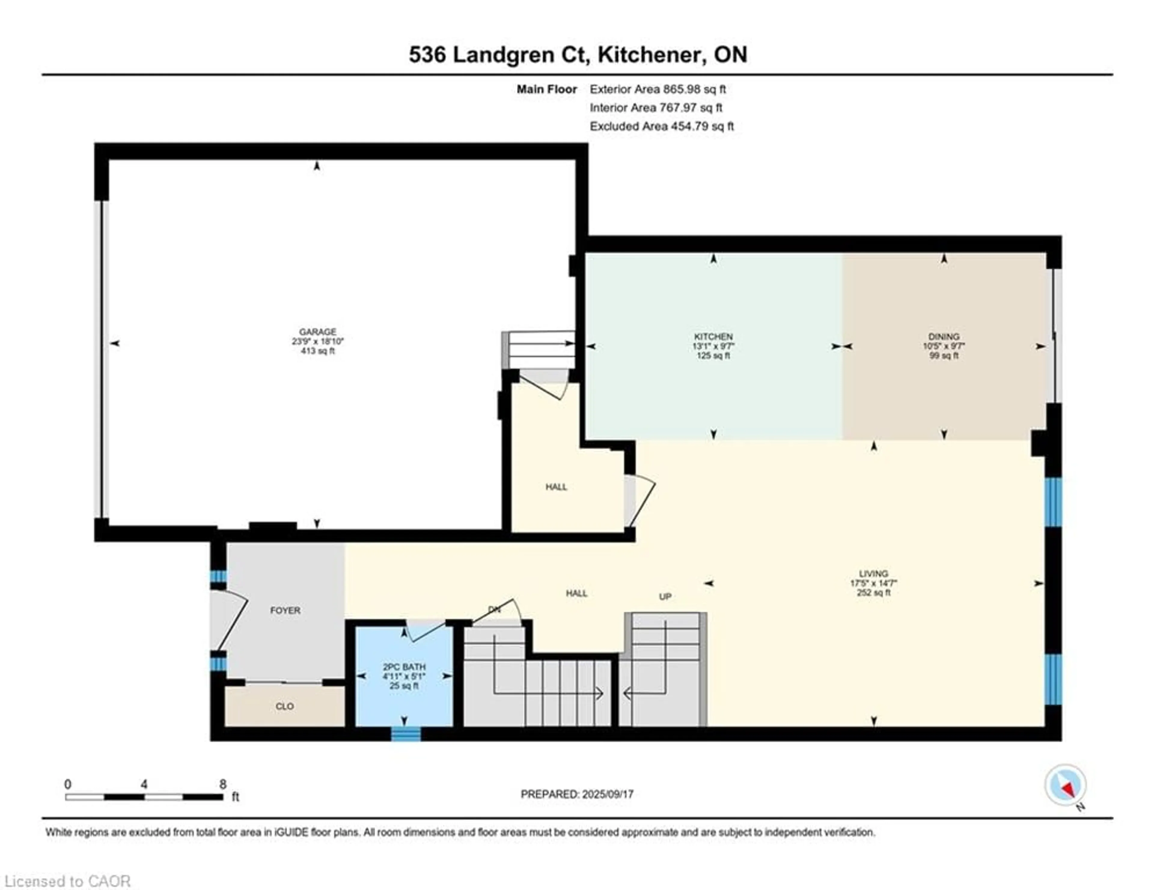 Floor plan for 536 Landgren Crt, Kitchener Ontario N2A 4J7