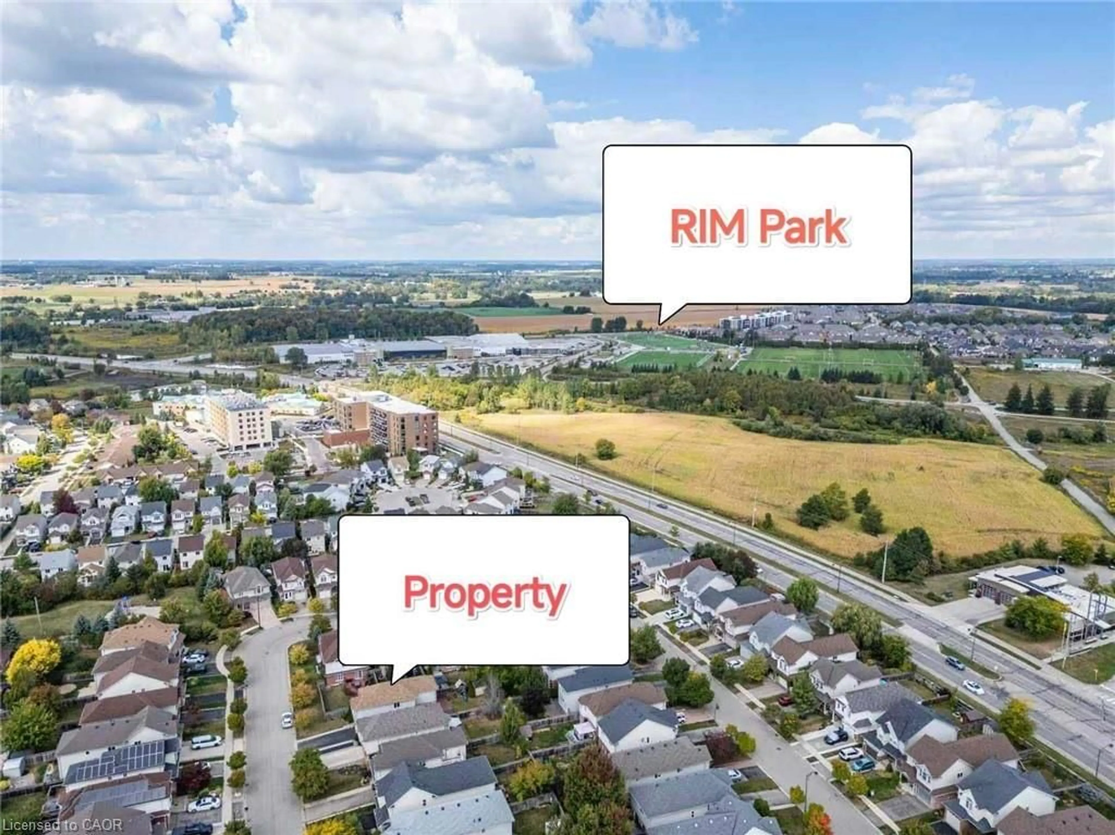 A pic from outside/outdoor area/front of a property/back of a property/a pic from drone, unknown for 806 Grand Banks Dr, Waterloo Ontario N2K 4N6