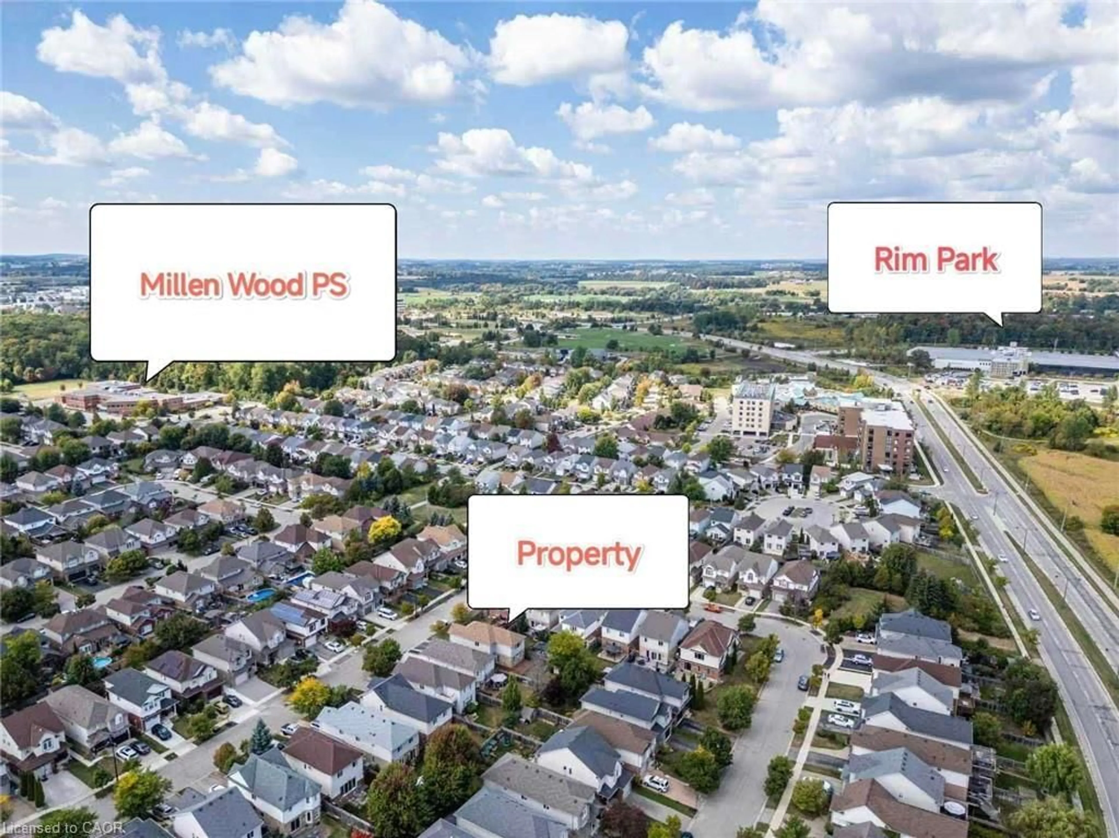 A pic from outside/outdoor area/front of a property/back of a property/a pic from drone, street for 806 Grand Banks Dr, Waterloo Ontario N2K 4N6