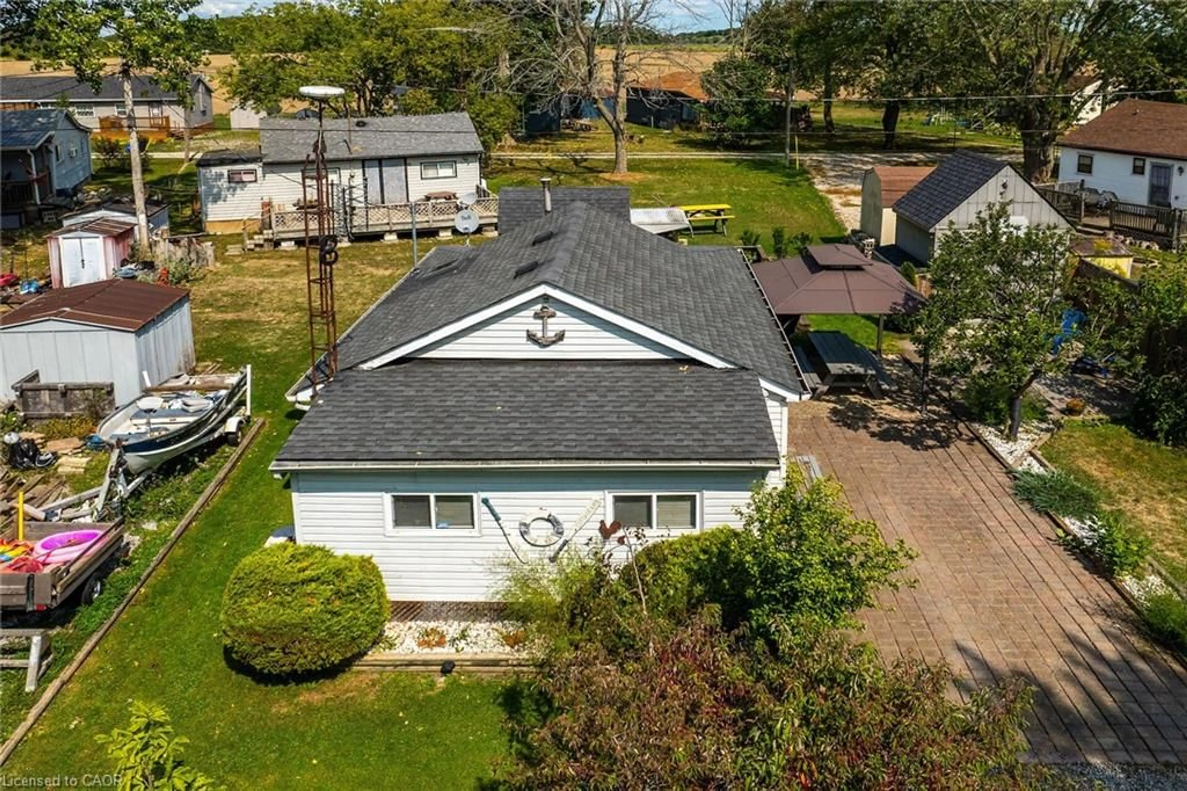 A pic from outside/outdoor area/front of a property/back of a property/a pic from drone, water/lake/river/ocean view for 17 Maple Lane, Rainham Ontario N0A 1P0