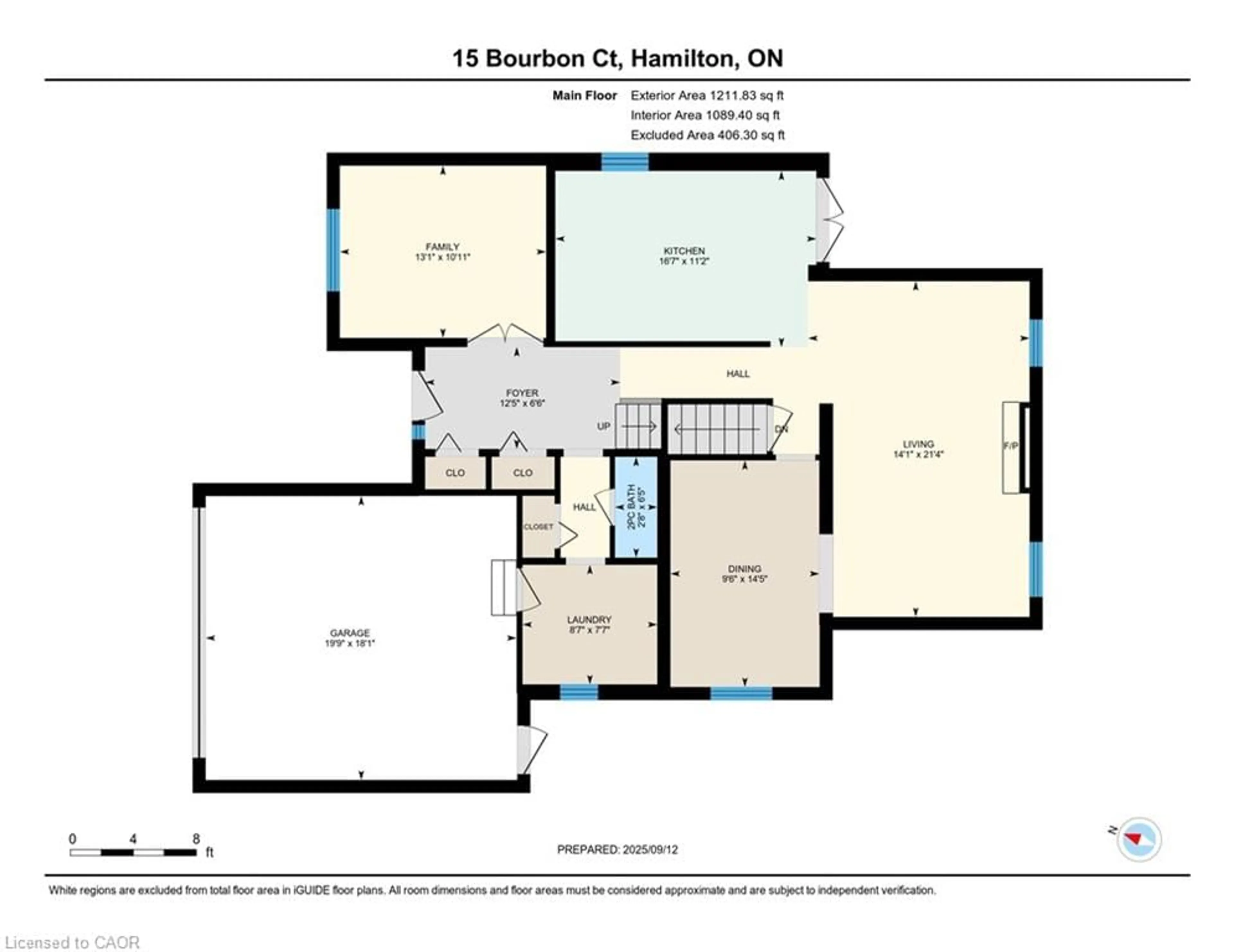 Floor plan for 15 Bourbon Crt, Hamilton Ontario L9B 2E9