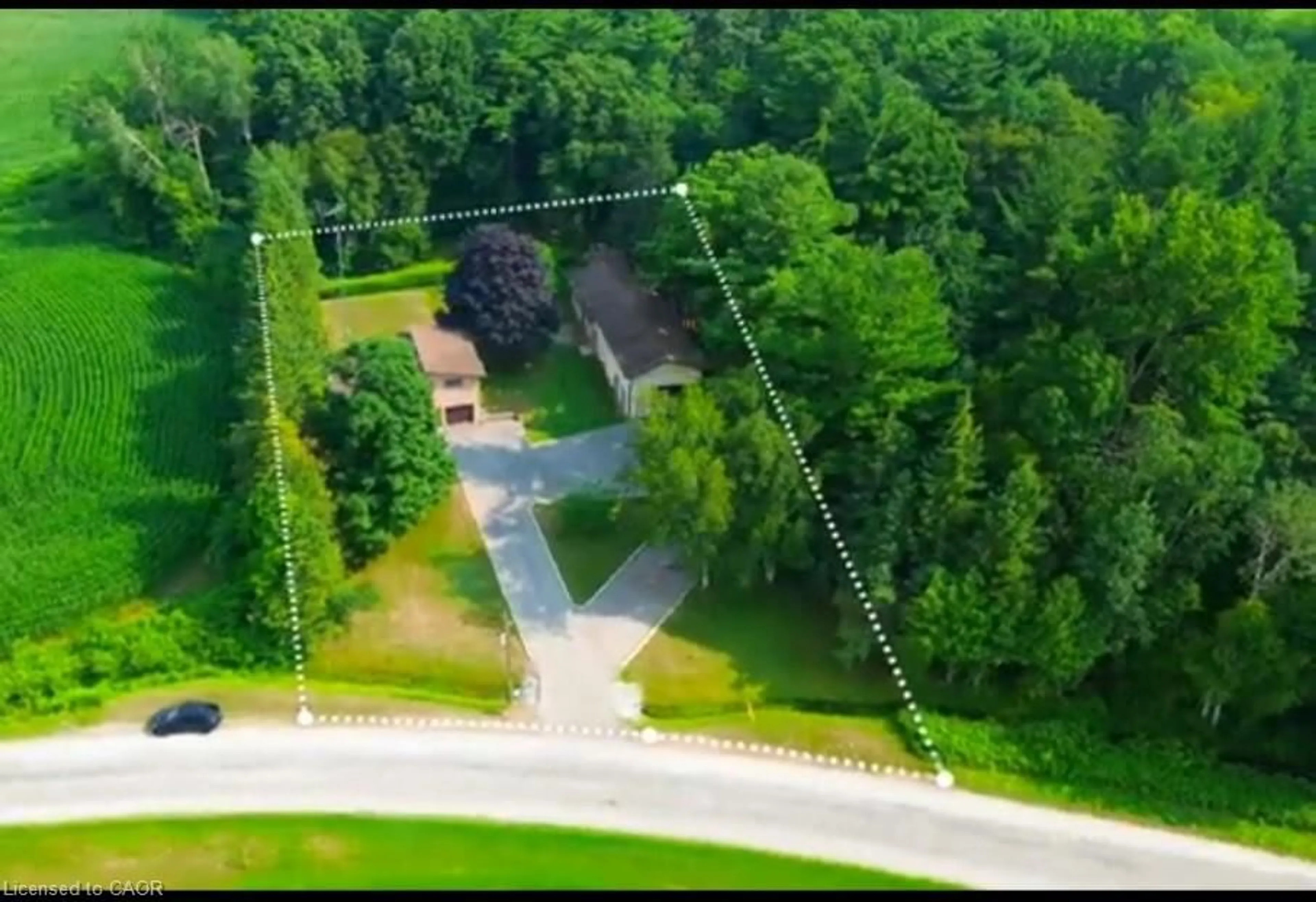 A pic from outside/outdoor area/front of a property/back of a property/a pic from drone, forest/trees view for 2210 1st Conc Rd Str Conc, Middleton Ontario N4B 2W4