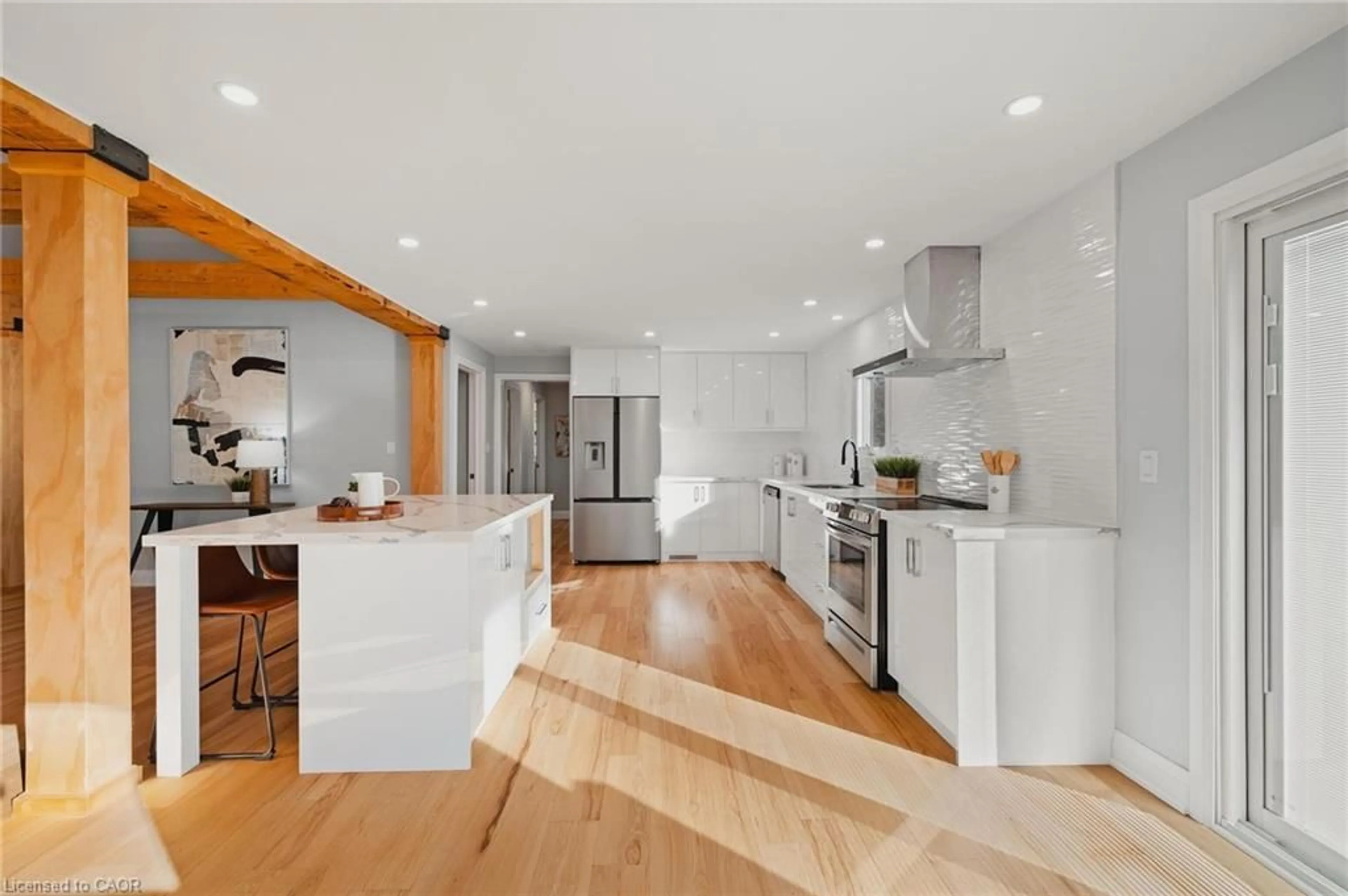 Open concept kitchen, wood/laminate floor for 8 Talbot St, Scotland Ontario N0E 1R0