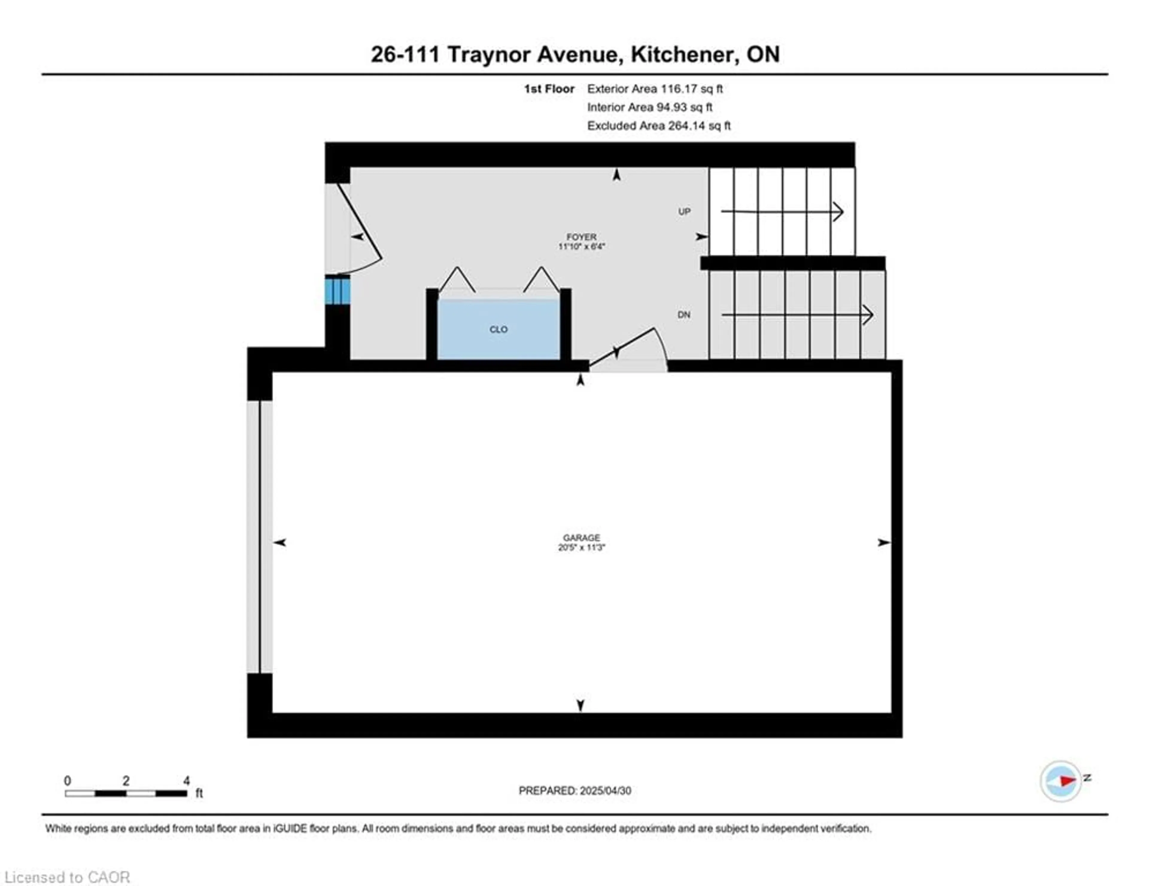 Floor plan for 111 Traynor Ave #26, Kitchener Ontario N2C 2N2