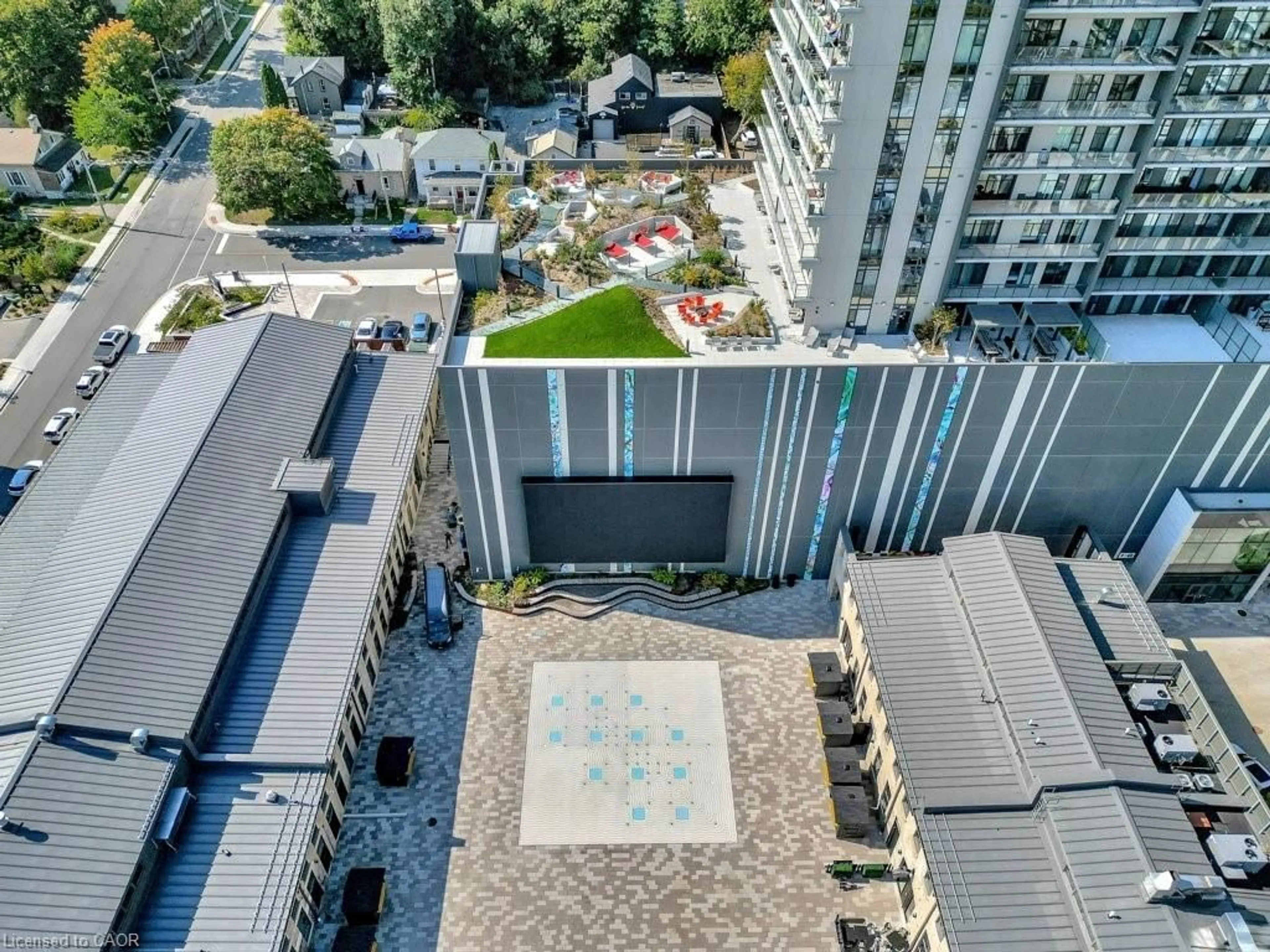 A pic from outside/outdoor area/front of a property/back of a property/a pic from drone, city buildings view from balcony for 50 Grand Ave #1507, Cambridge Ontario N1S 0C2