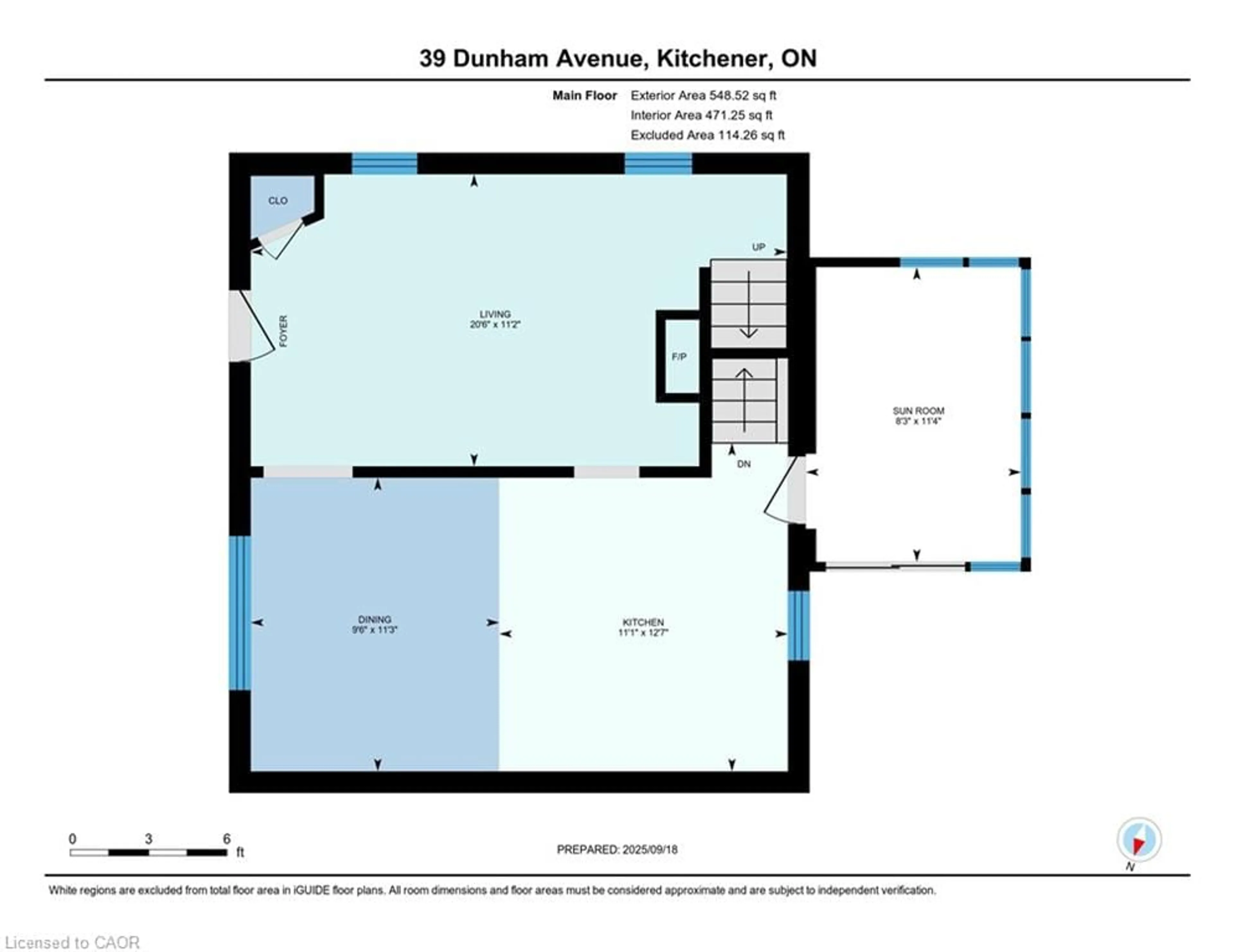 Floor plan for 39 Dunham Ave, Kitchener Ontario N2H 1Z9