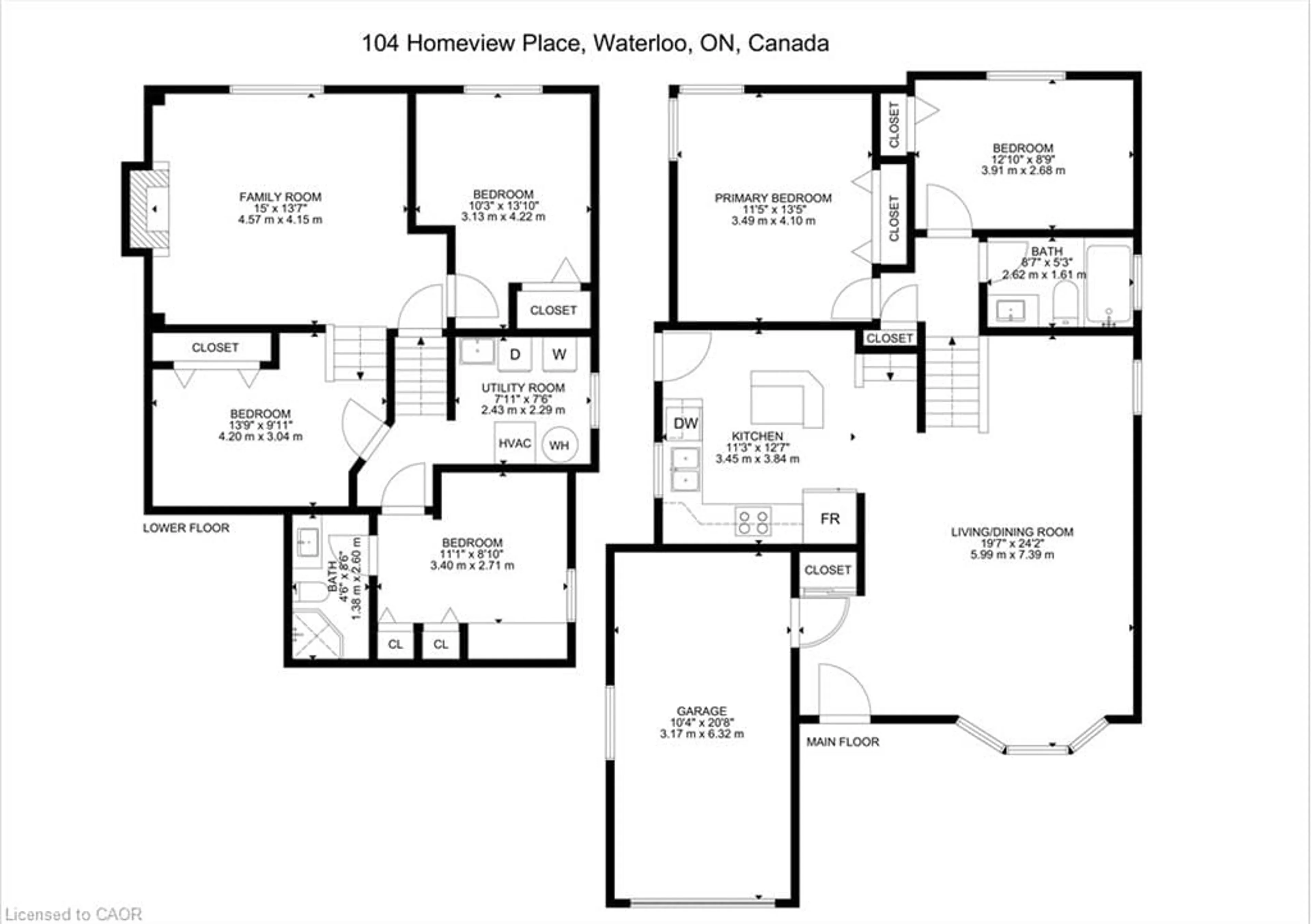 Floor plan for 104 Homeview Pl, Waterloo Ontario N2T 1A4