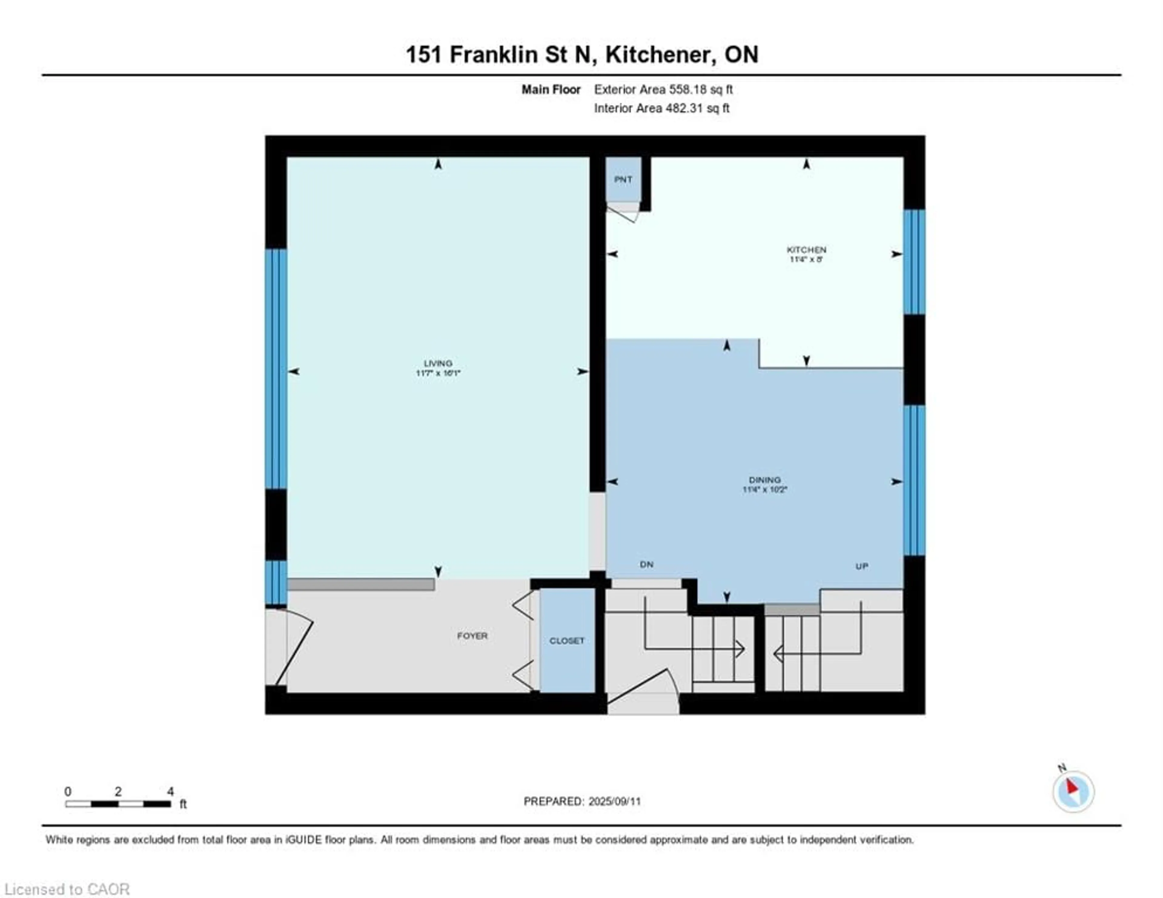 Floor plan for 151 Franklin St, Kitchener Ontario N2A 1Y3