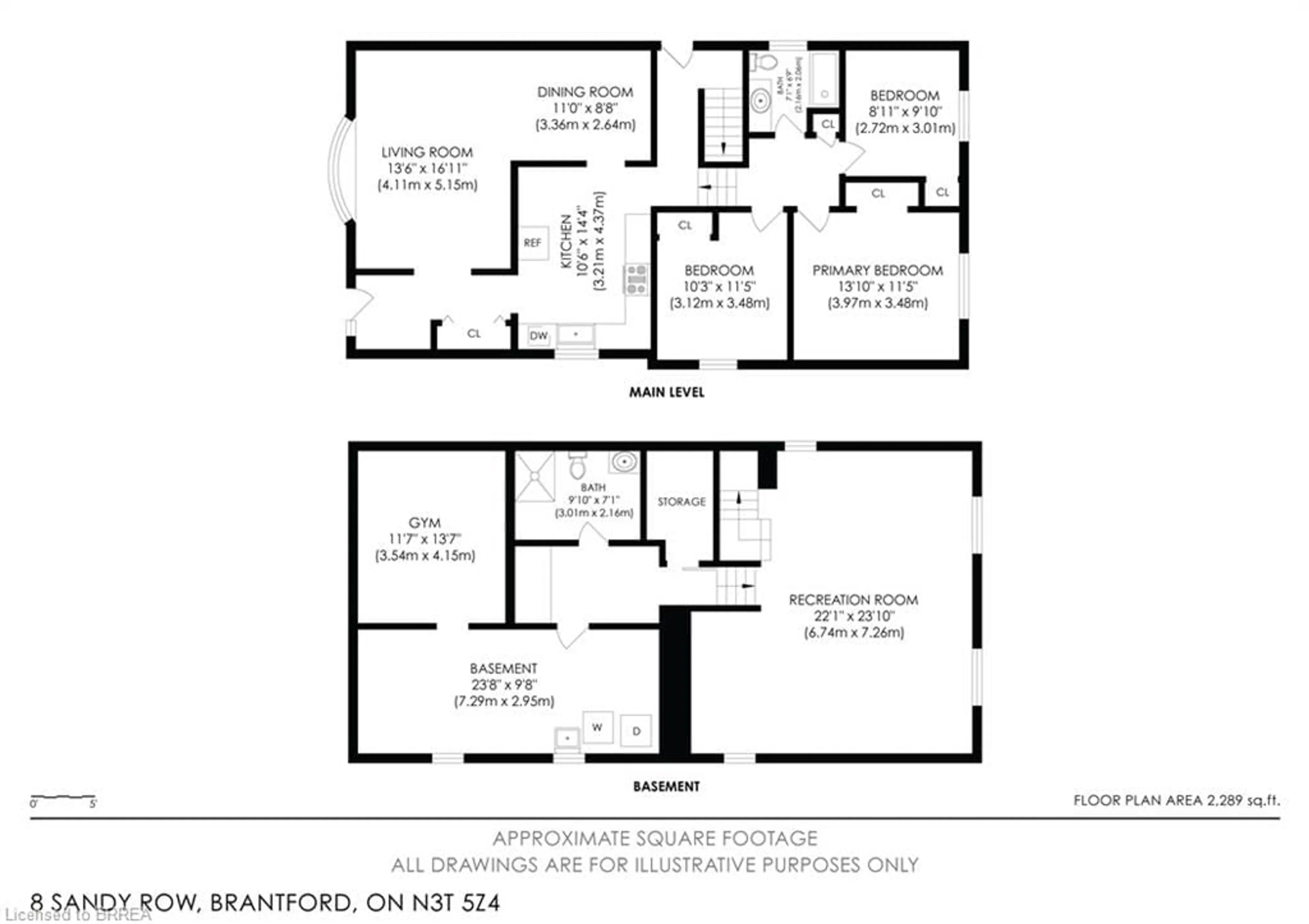 Floor plan for 8 Sandy Row, Brantford Ontario N3T 5Z4