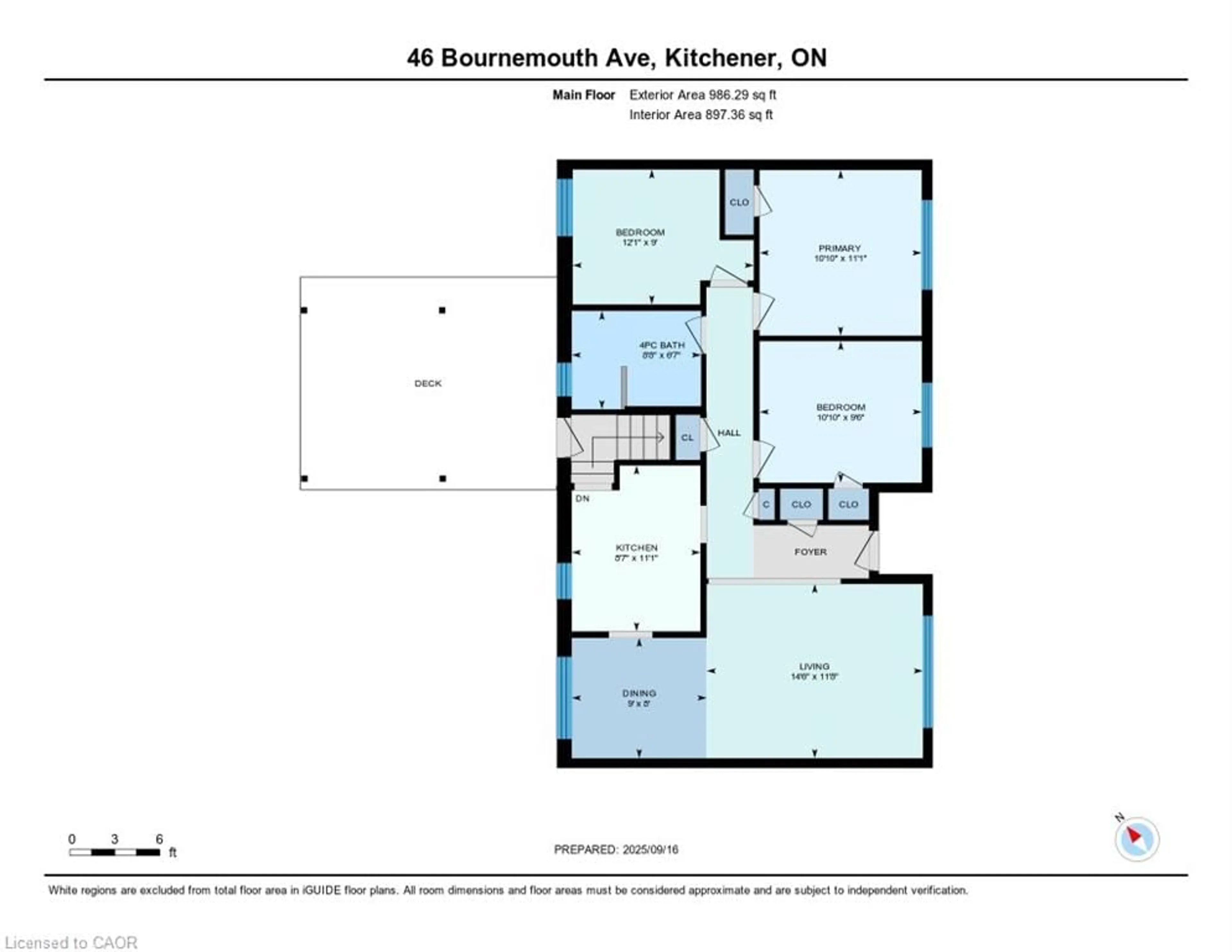 Floor plan for 46 Bournemouth Ave, Kitchener Ontario N2B 1M7