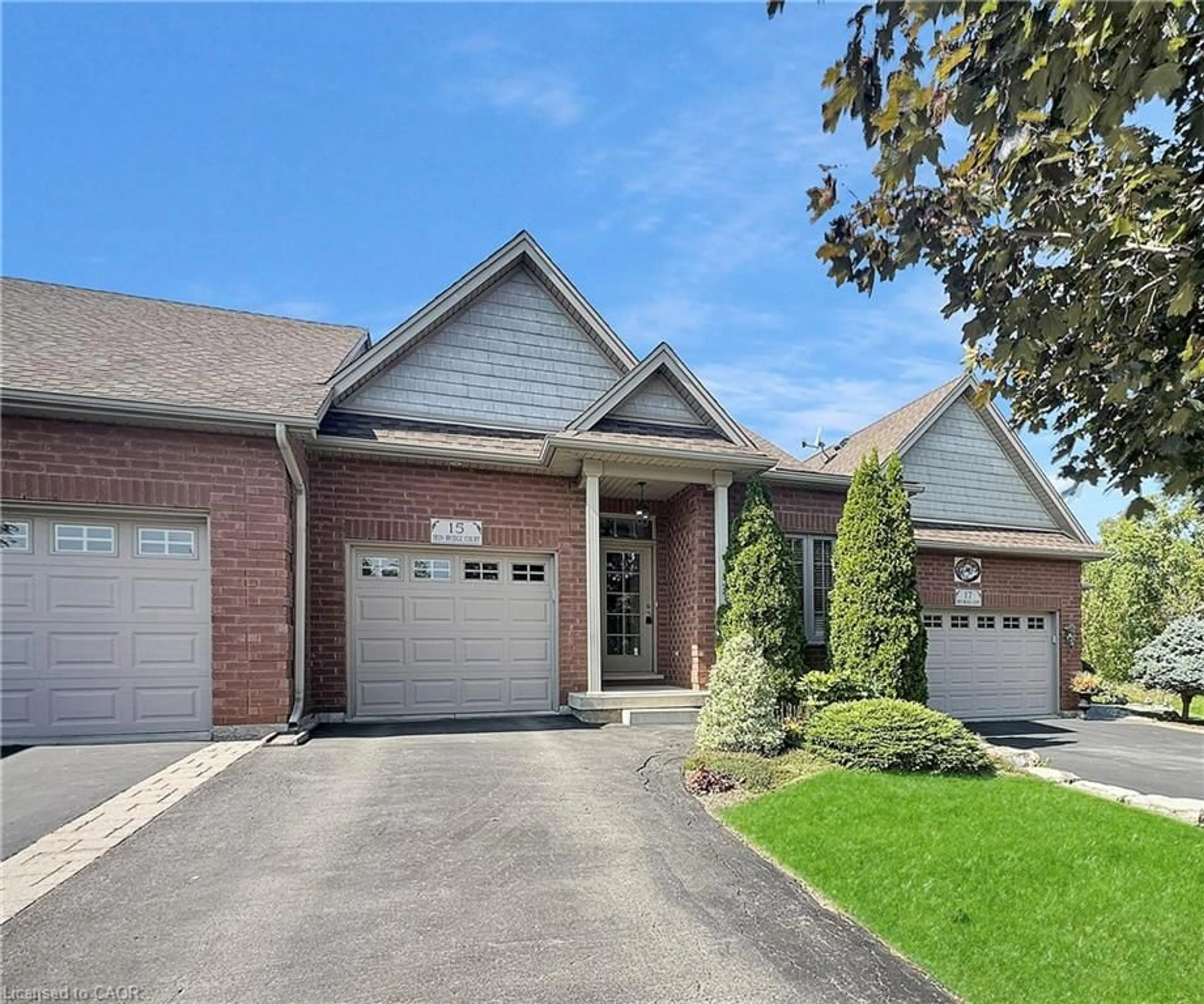 Home with brick exterior material, street for 15 Iron Bridge Crt, Caledonia Ontario N3W 0A4