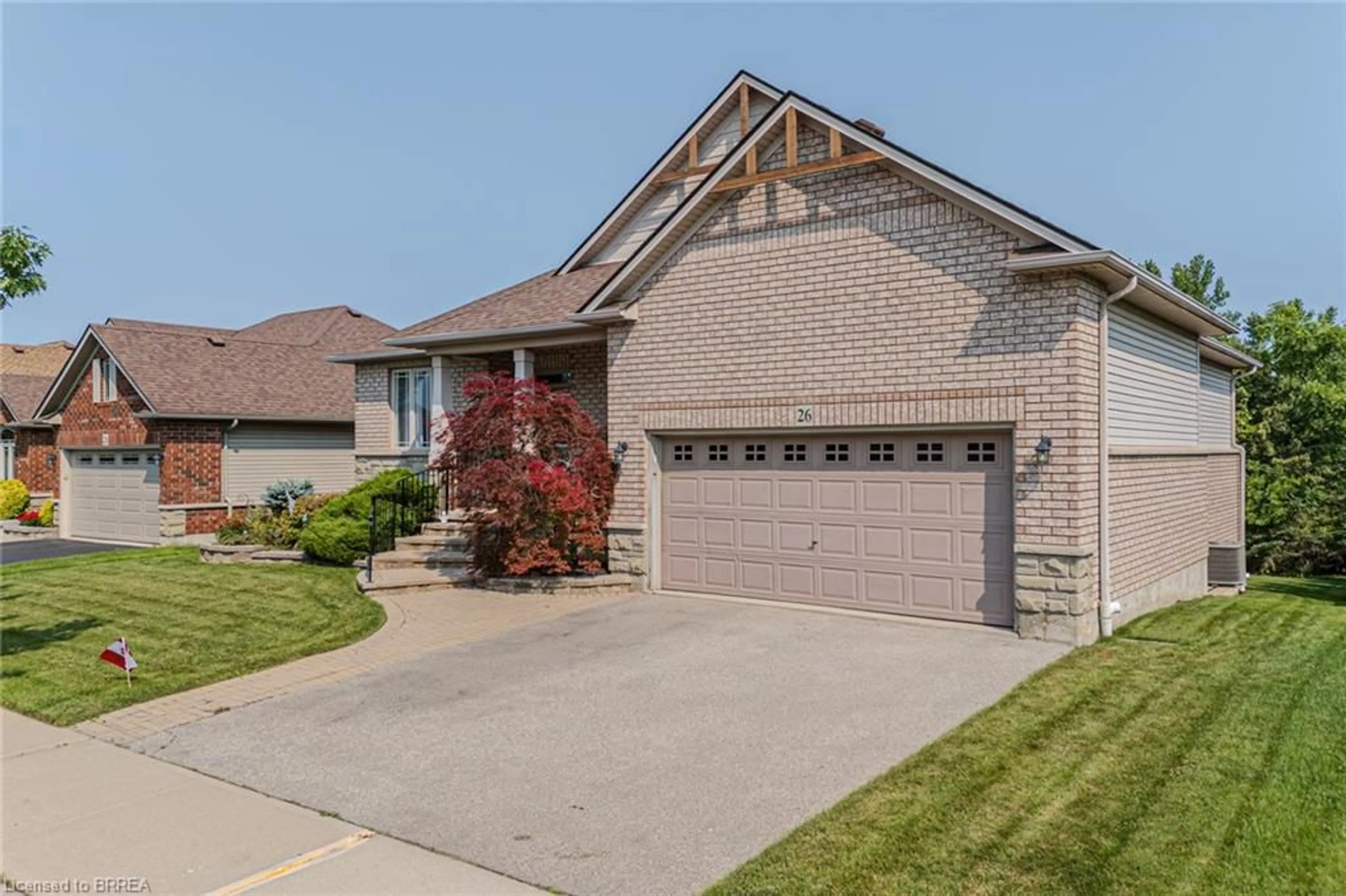 Home with brick exterior material, street for 26 Cobblestone Dr, Paris Ontario N3L 4G1