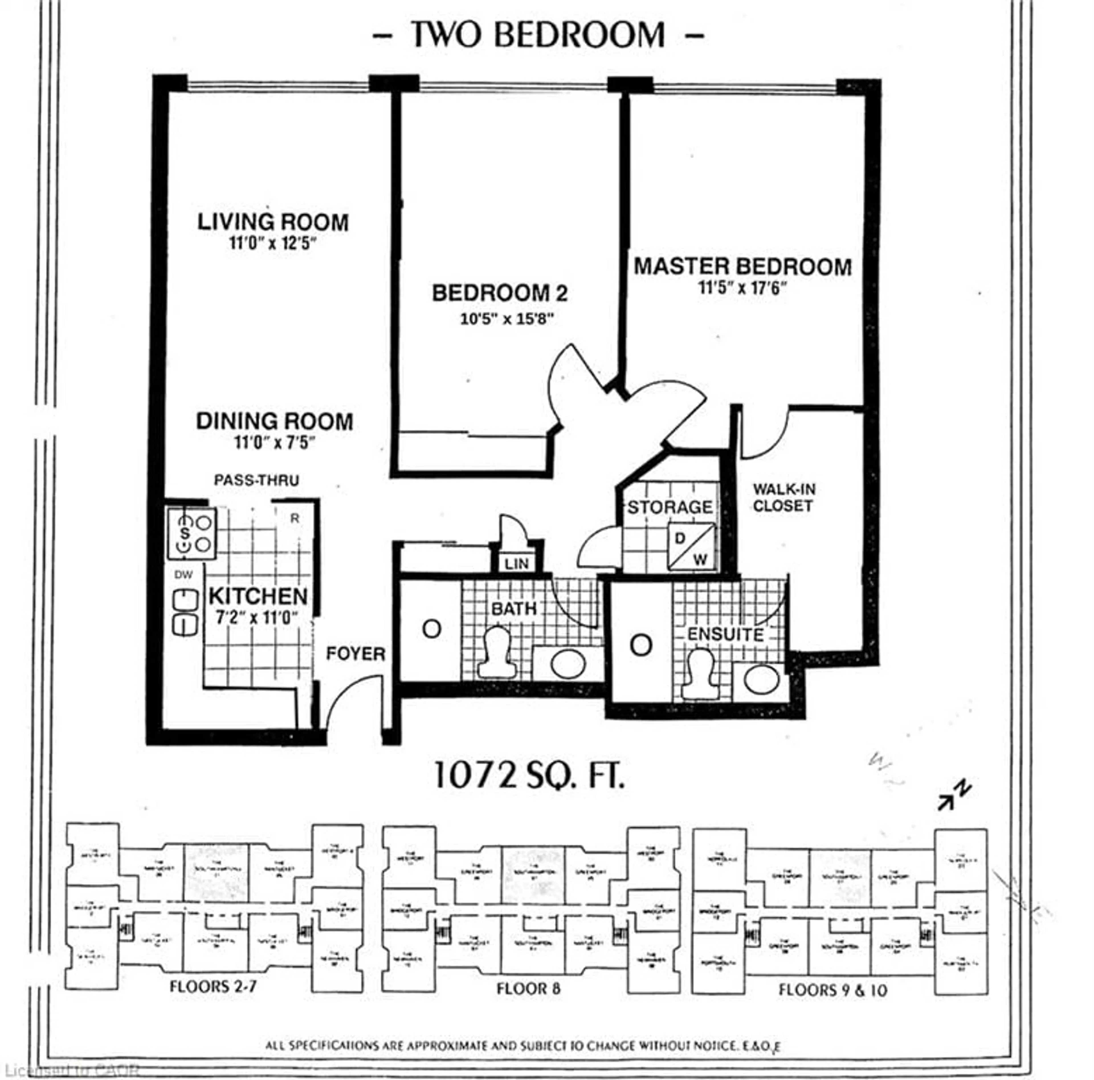 Floor plan for 1110 Walden Cir #507, Mississauga Ontario L5J 4R3