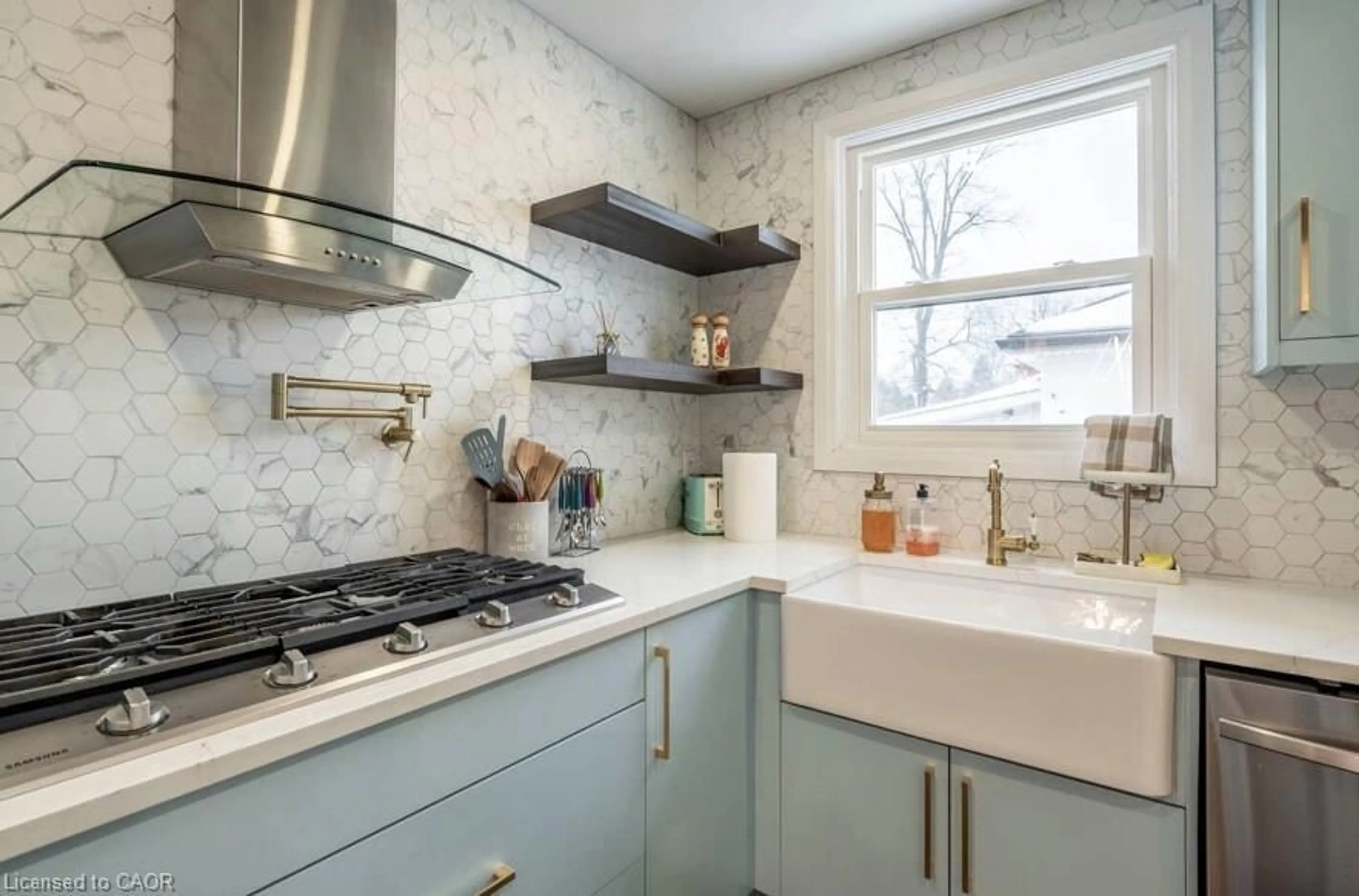 Contemporary kitchen, ceramic/tile floor for 122 Queensdale Ave, Hamilton Ontario L9A 1K3