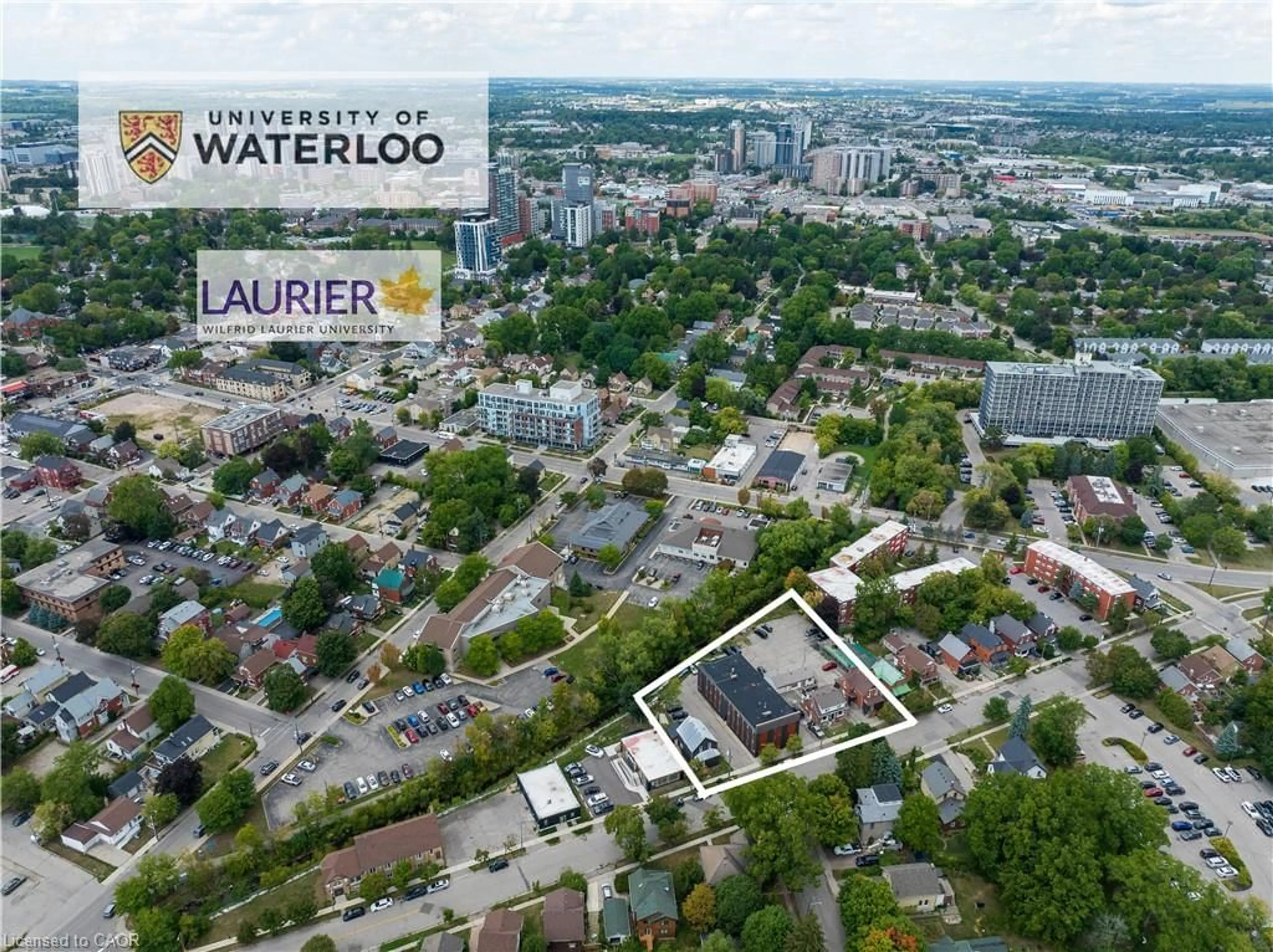 A pic from outside/outdoor area/front of a property/back of a property/a pic from drone, unknown for 30-40 Laurel St, Waterloo Ontario N2J 2H2
