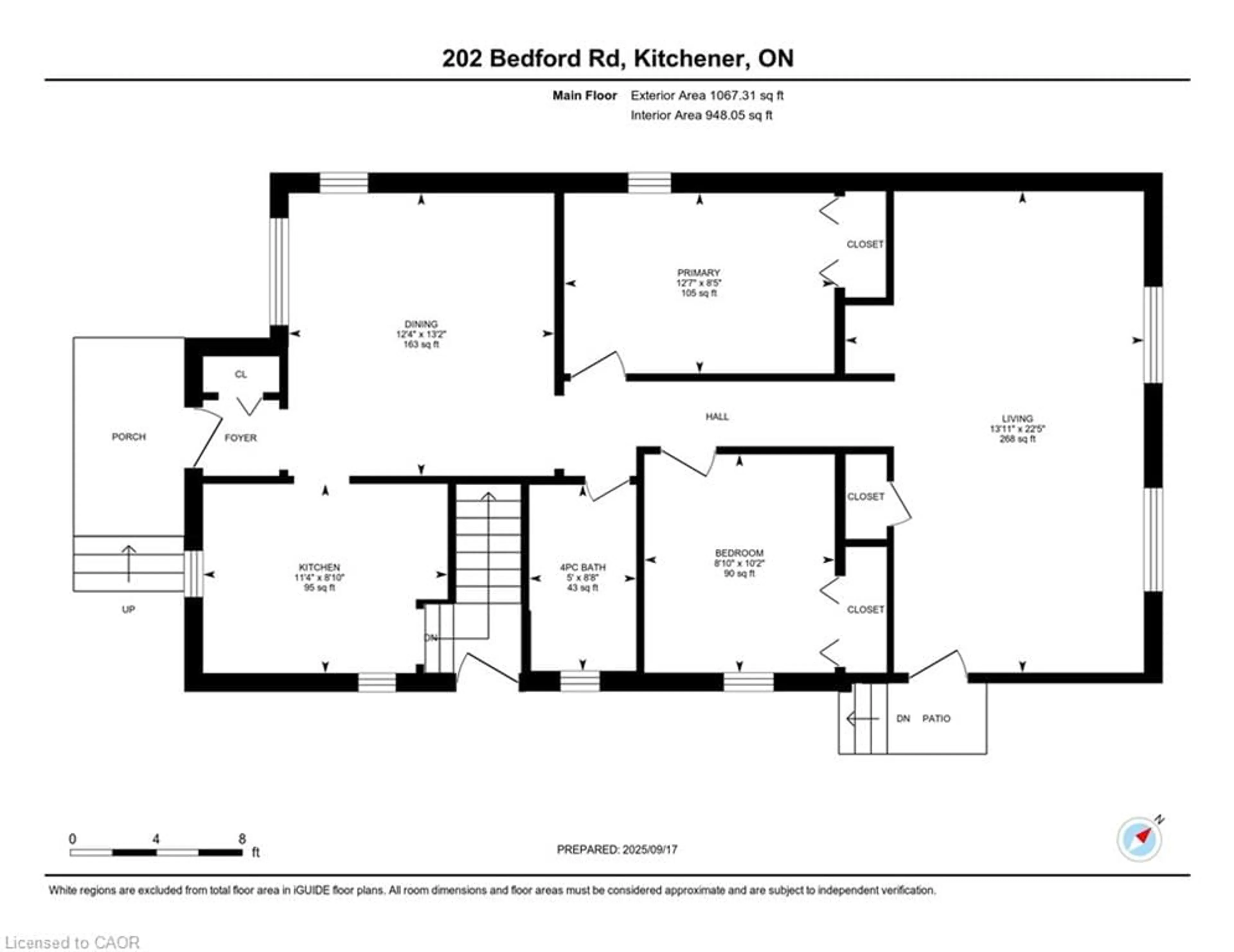 Floor plan for 202 Bedford Rd, Kitchener Ontario N2G 3A6