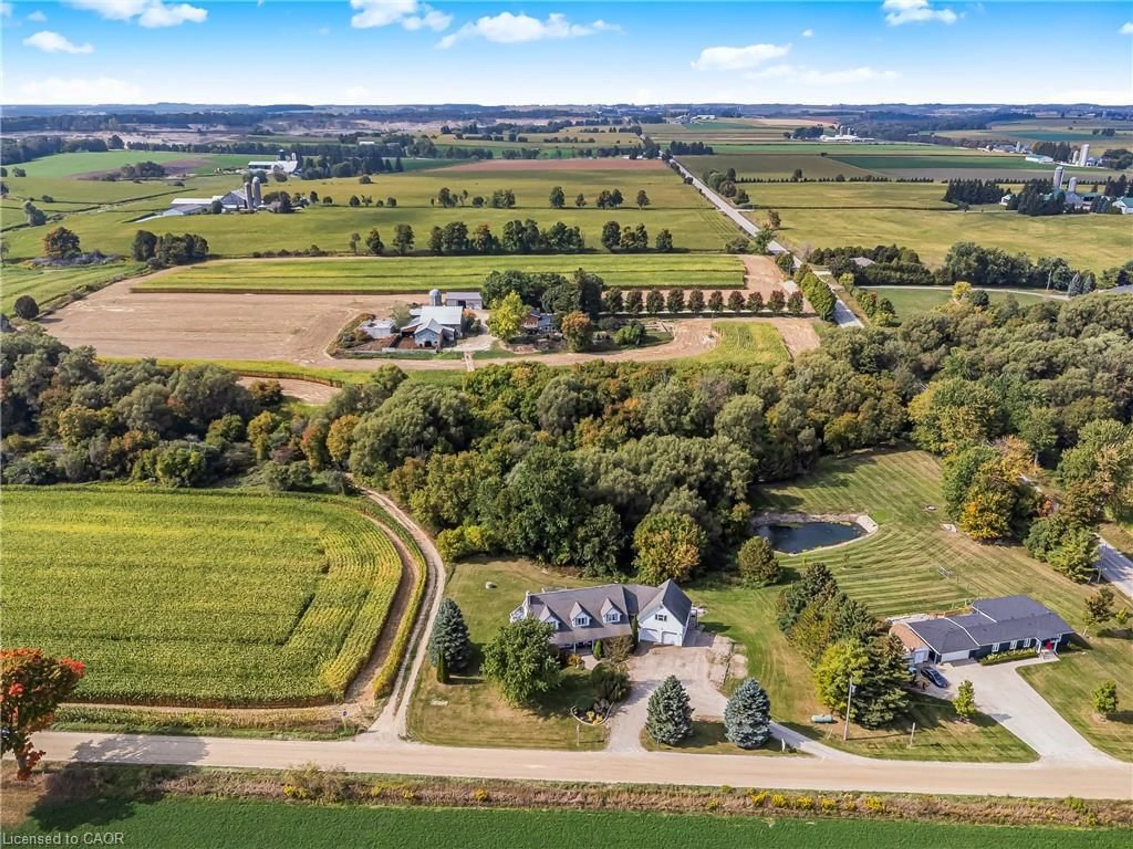 A pic from outside/outdoor area/front of a property/back of a property/a pic from drone, water/lake/river/ocean view for 7146 Noah Road, R.R. # 1, Elora Ontario N0B 1S0