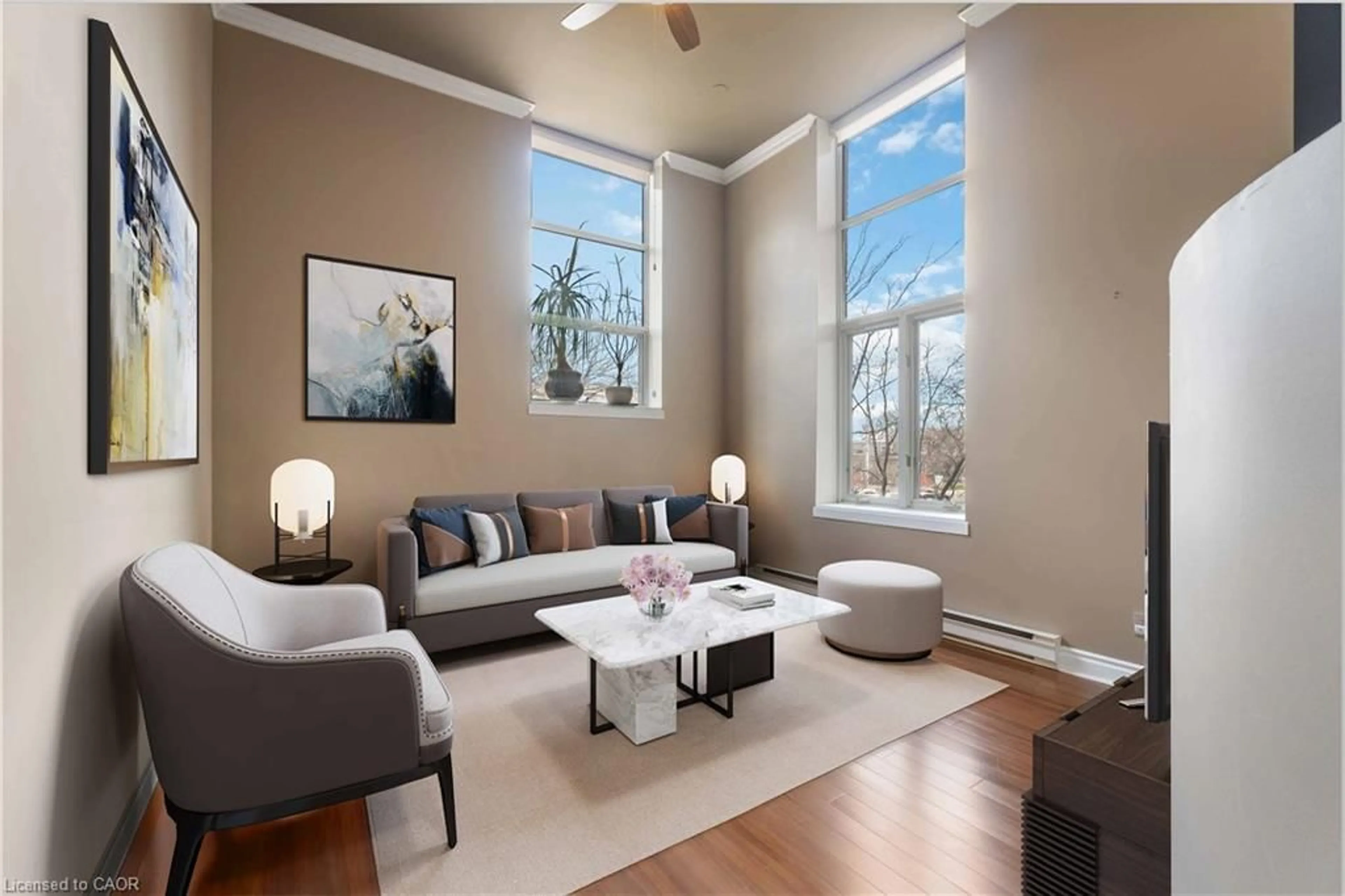 Living room with furniture, unknown for 50 Main St #202, Dundas Ontario L9H 6P8